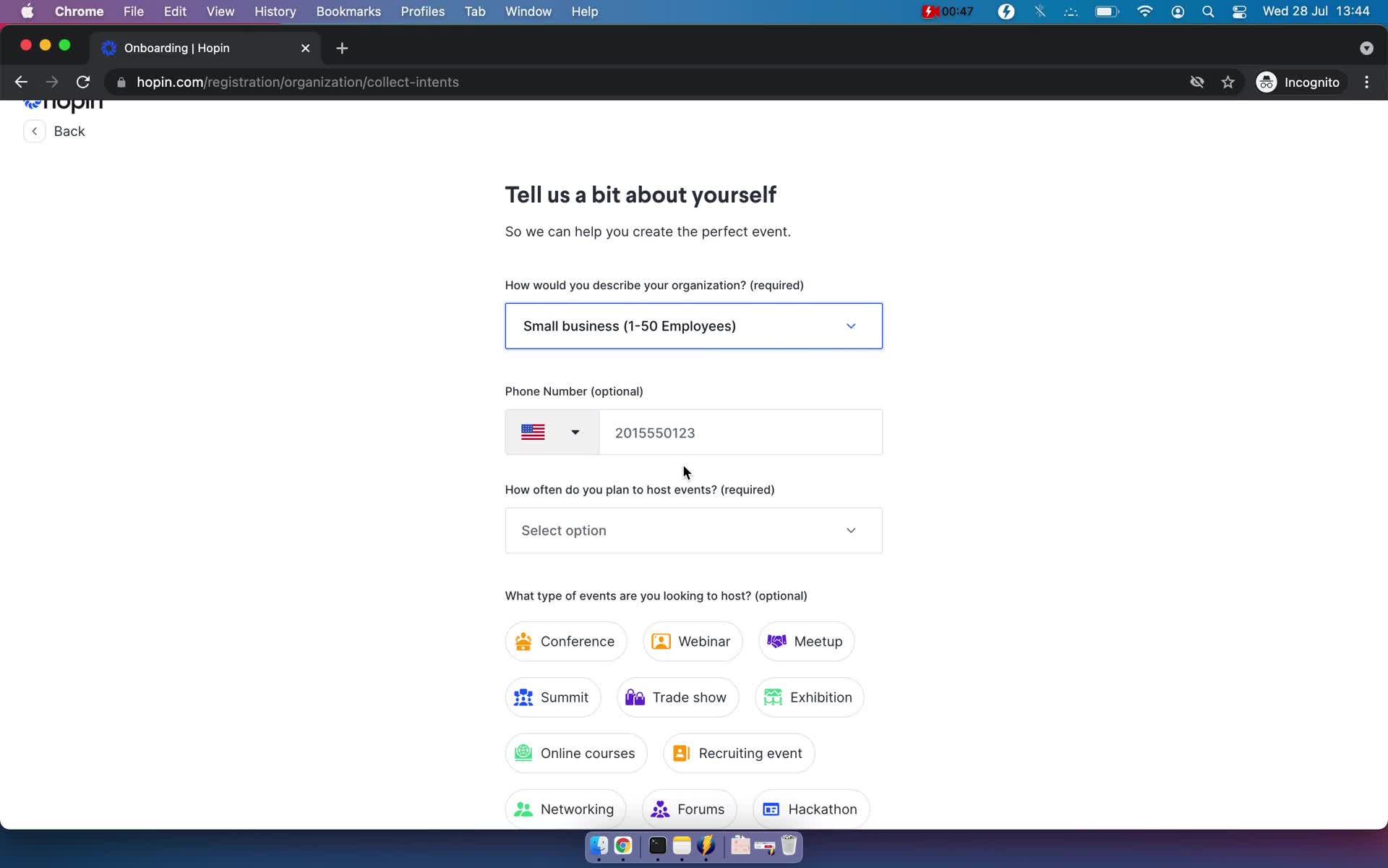 Onboarding screenshot