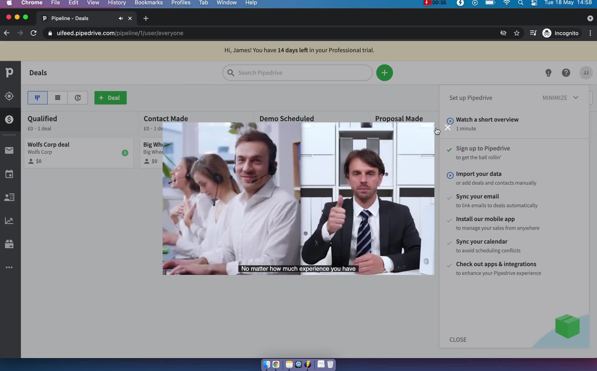 Accepting an invite on Pipedrive video thumbnail