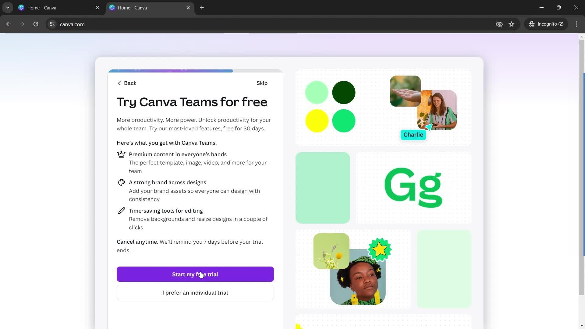 Adding an account screenshot