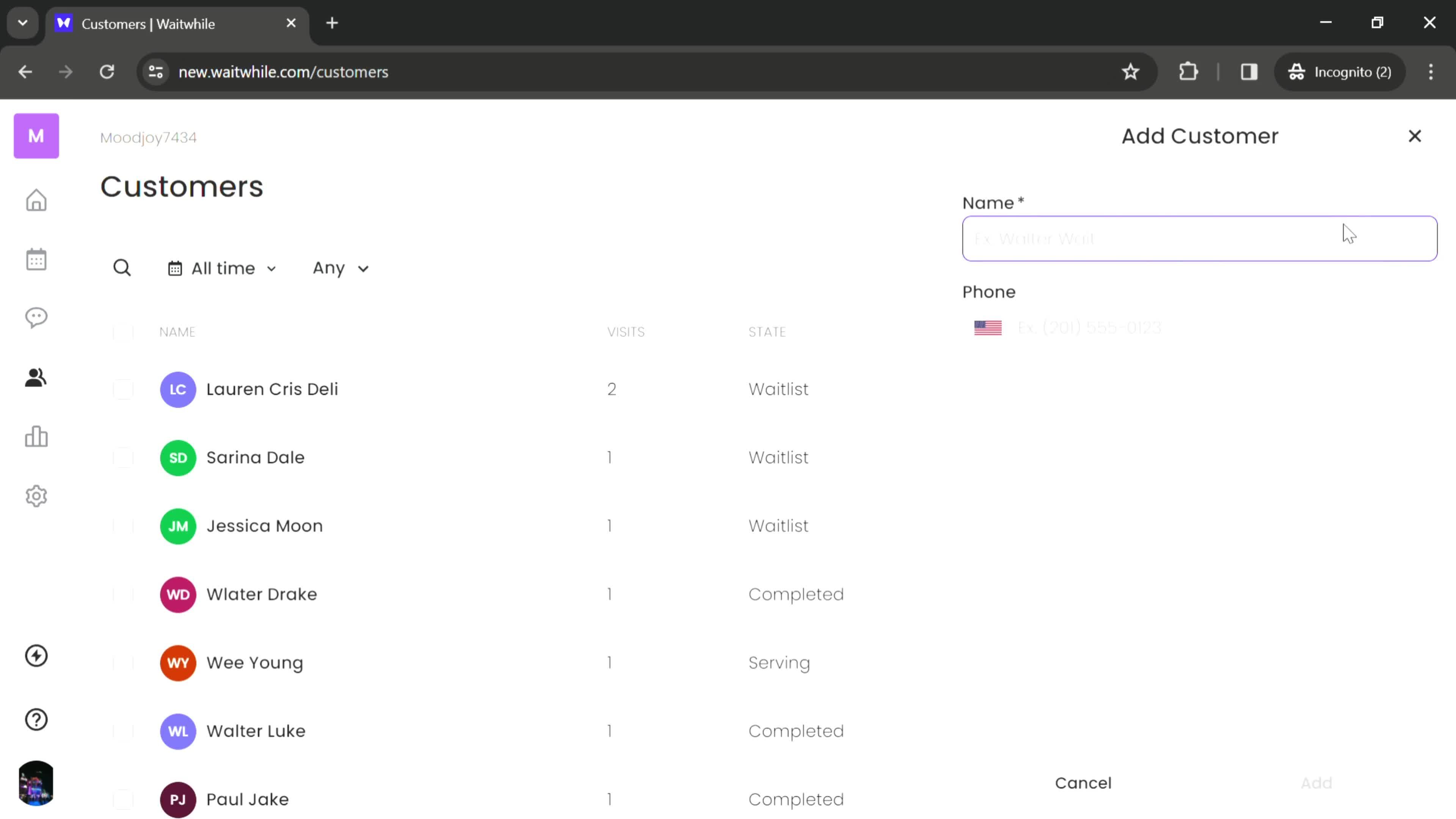 CRM screenshot