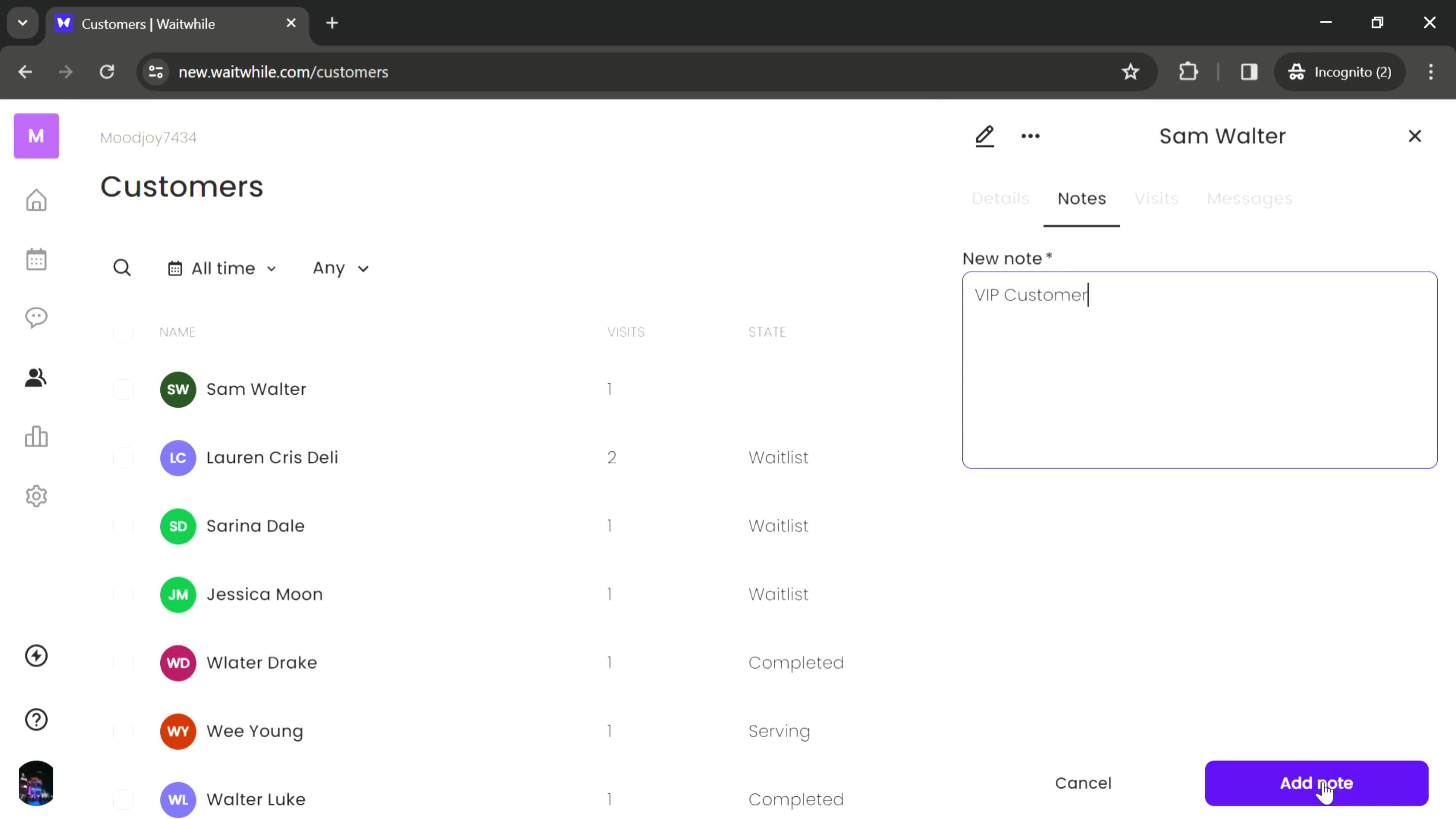 CRM screenshot
