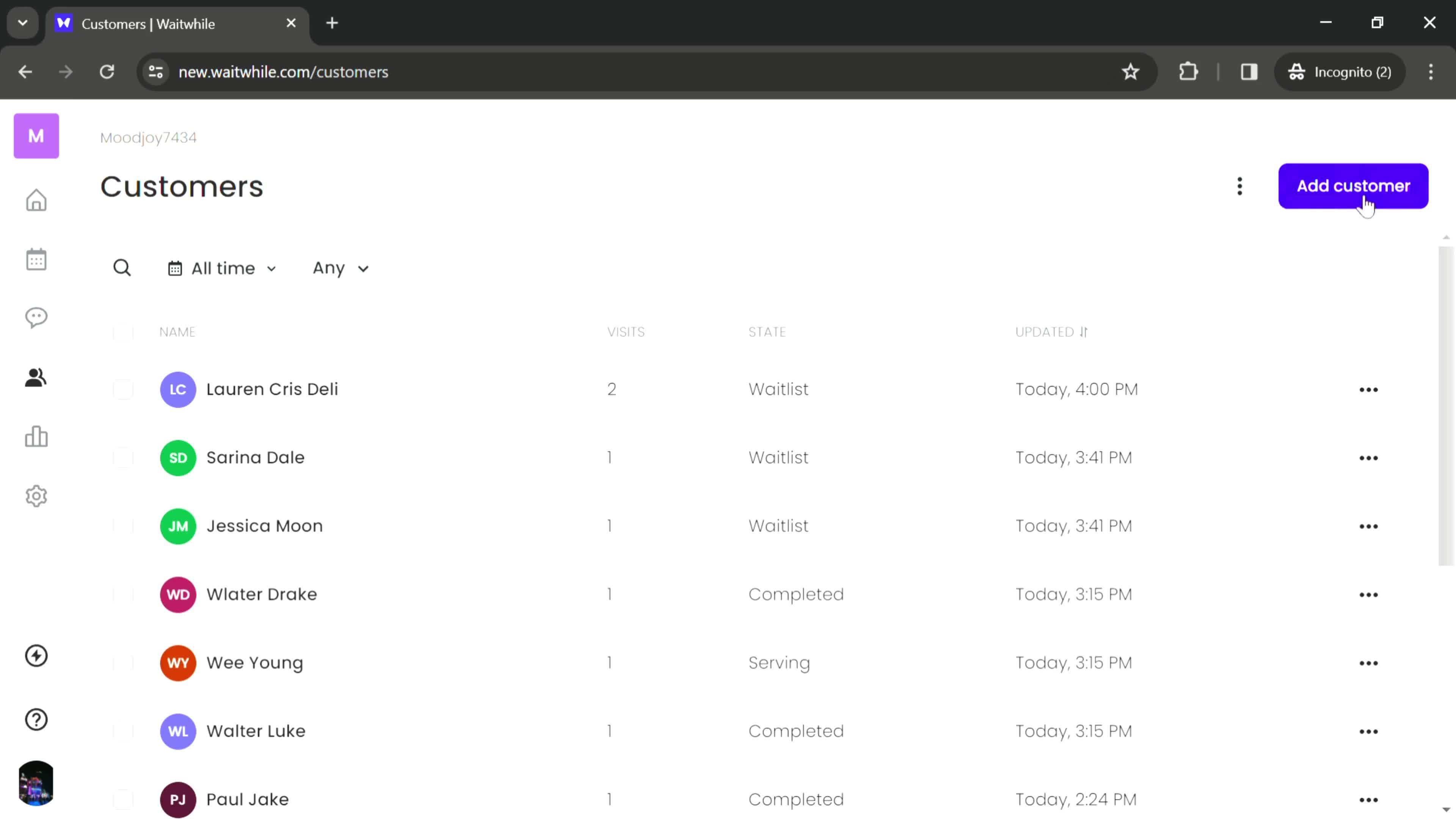 CRM screenshot