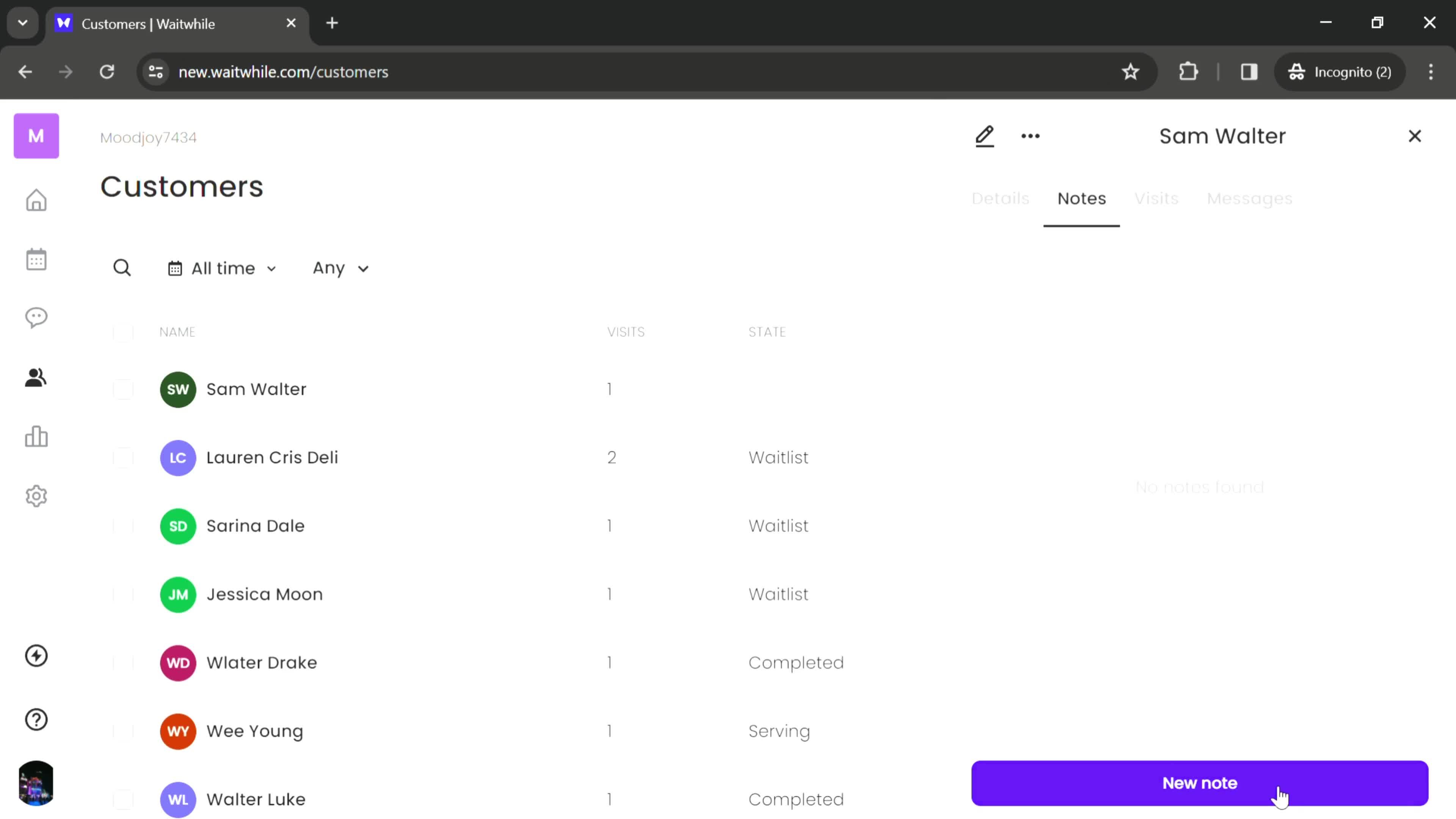 CRM screenshot