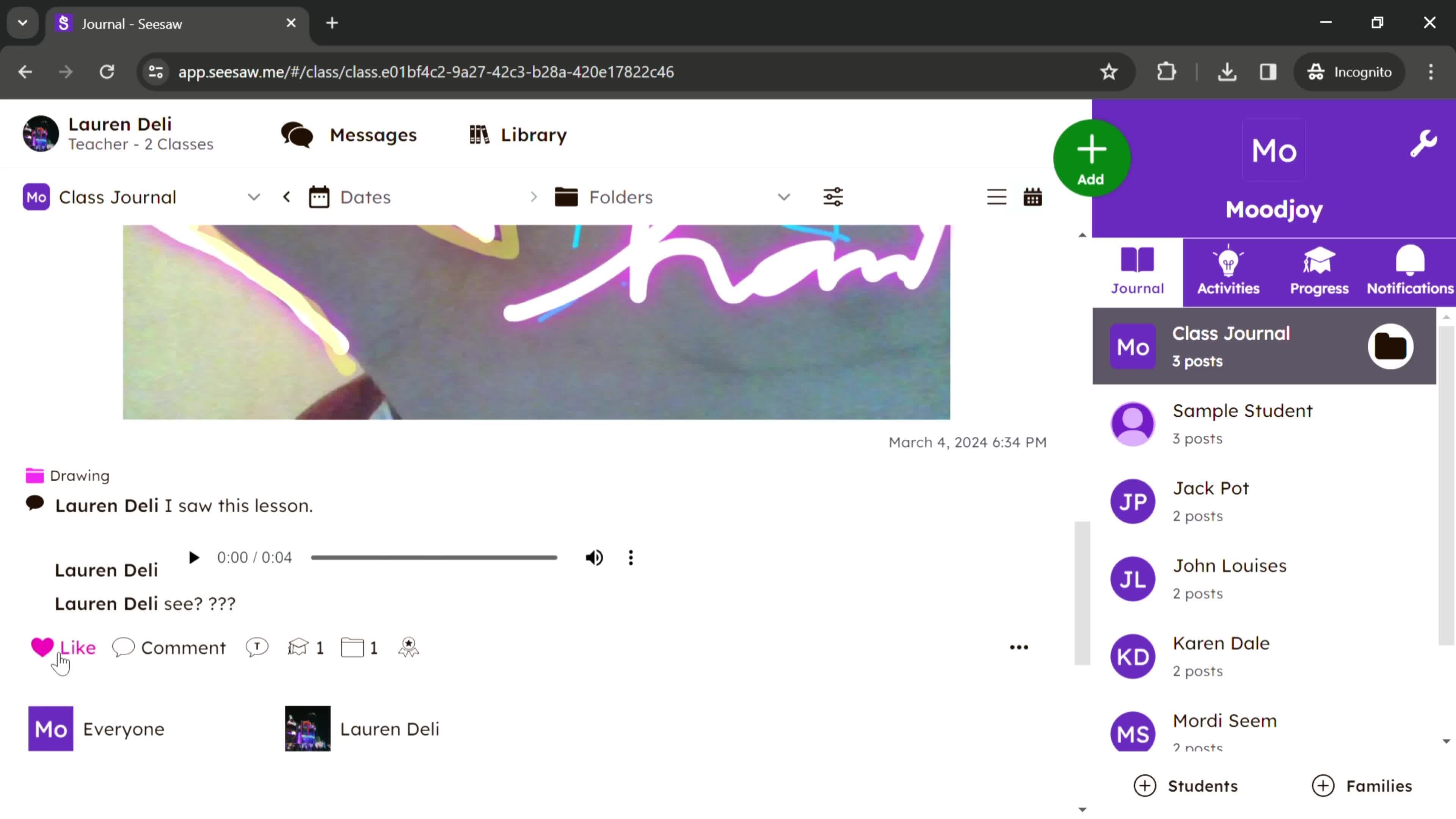 Commenting screenshot