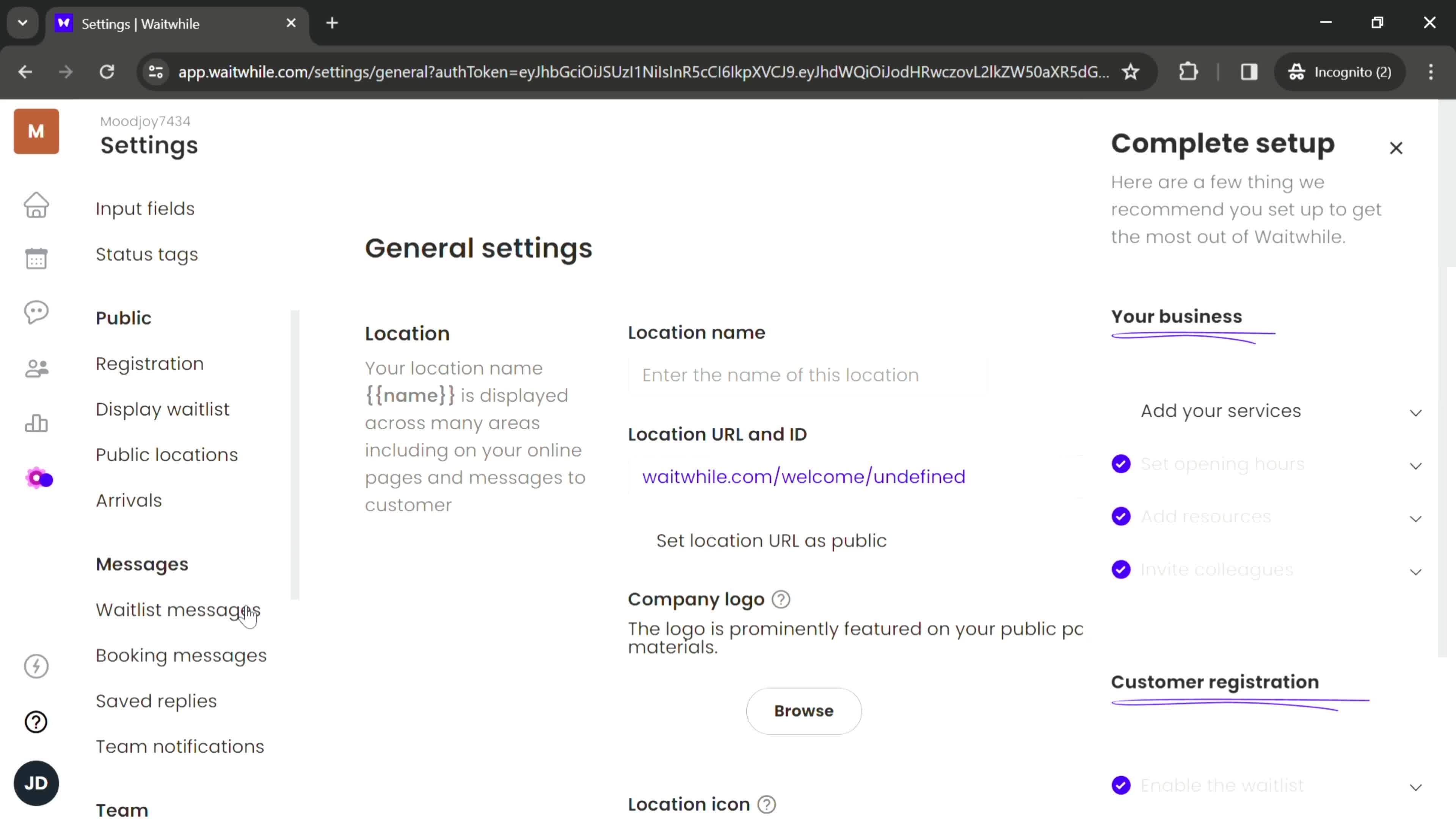 Deleting data screenshot