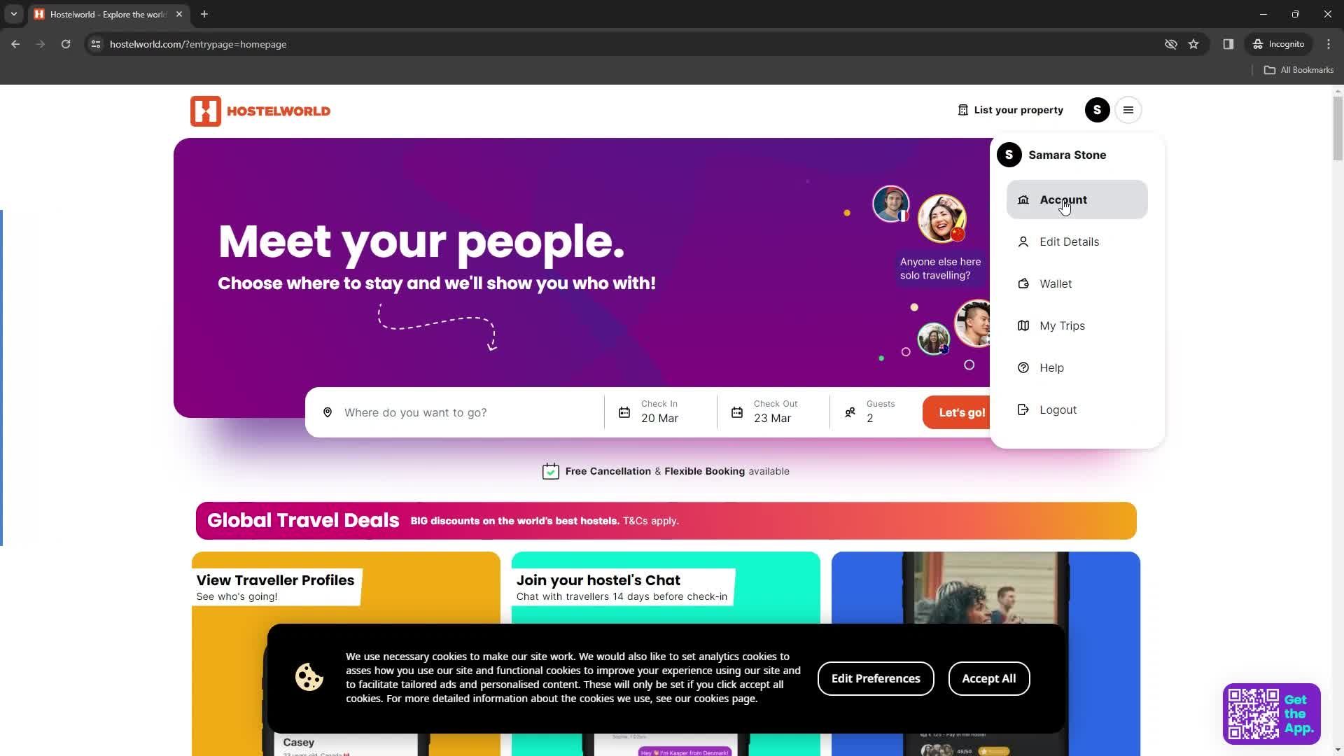 General browsing on Hostelworld video thumbnail