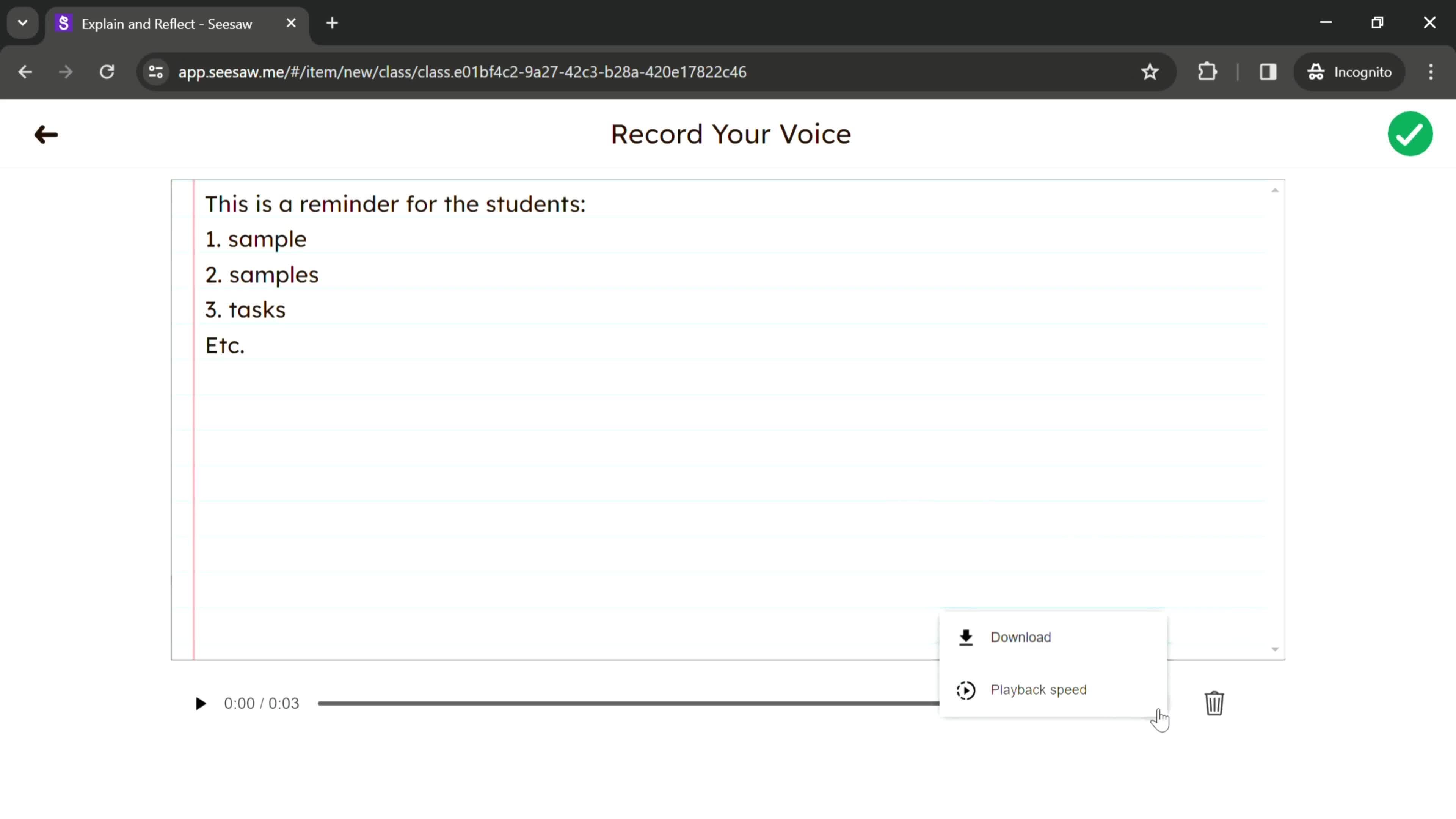 Creating a note screenshot