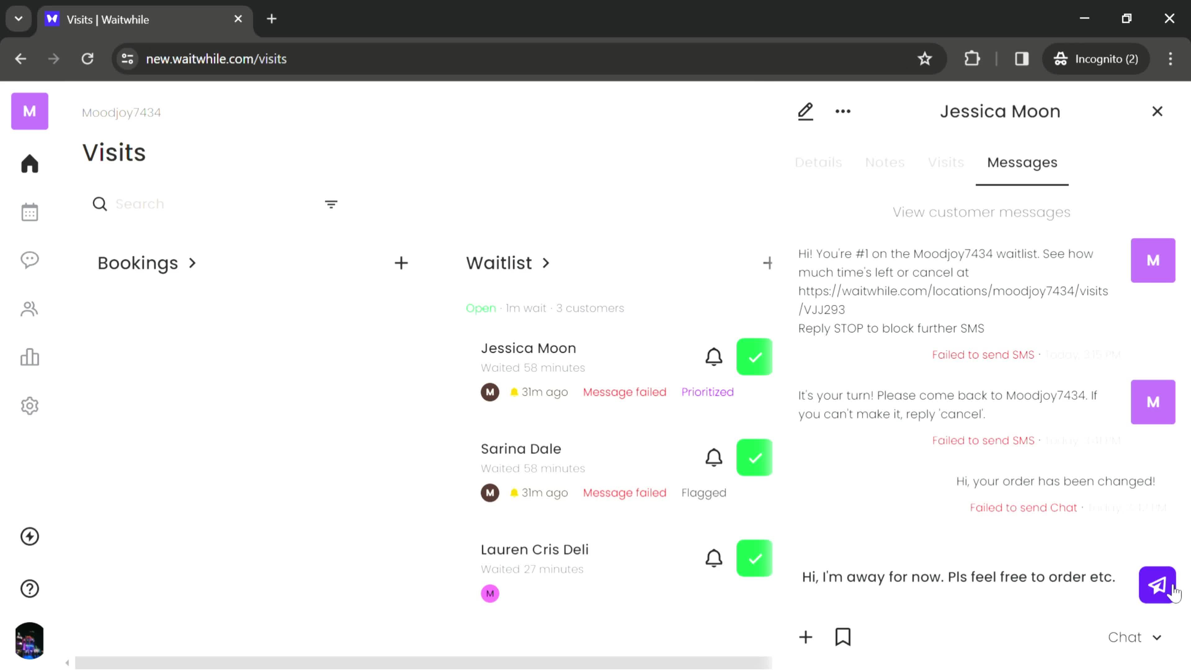 Creating saved reply screenshot