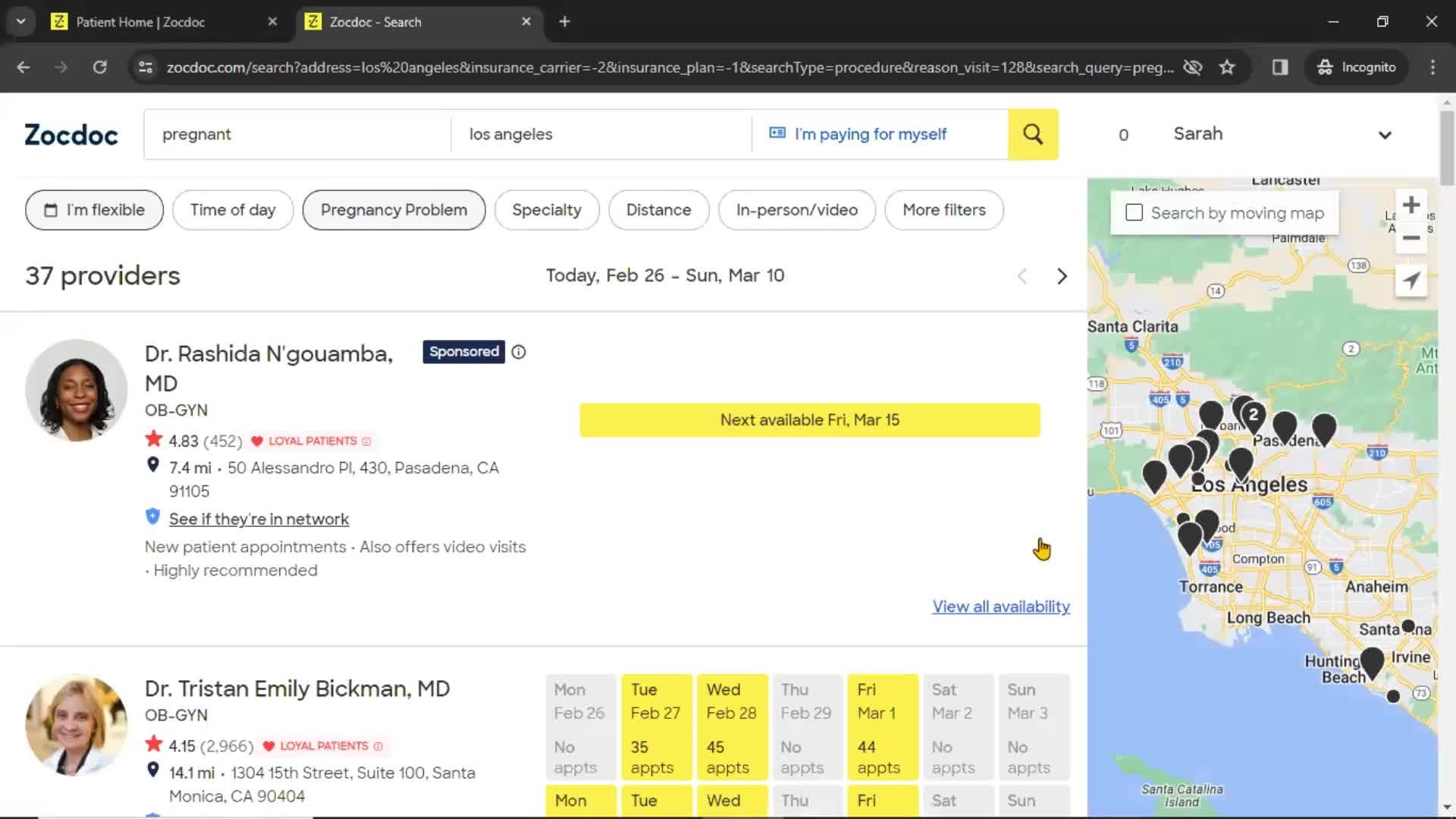 Searching screenshot