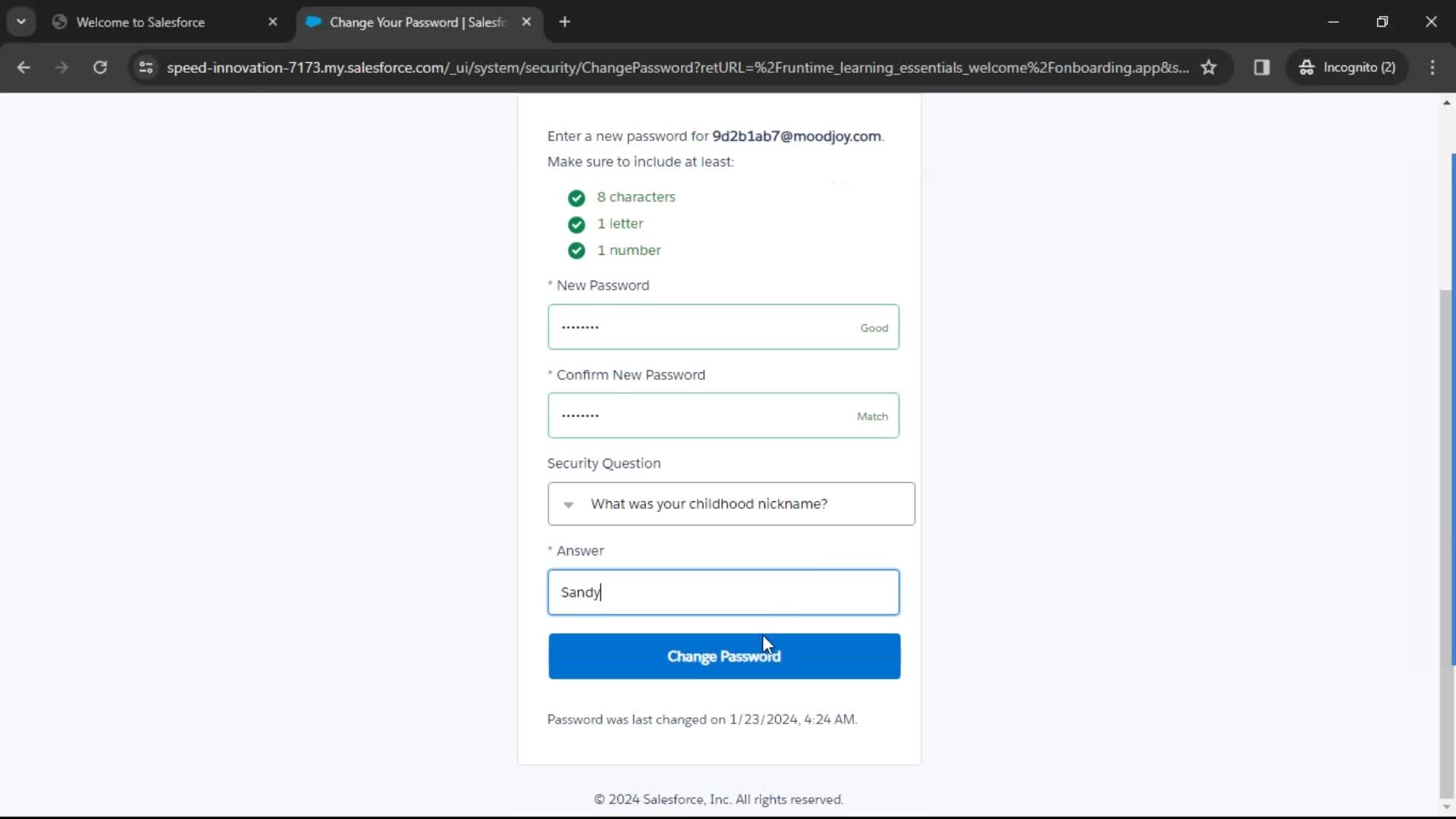 Accepting an invite screenshot