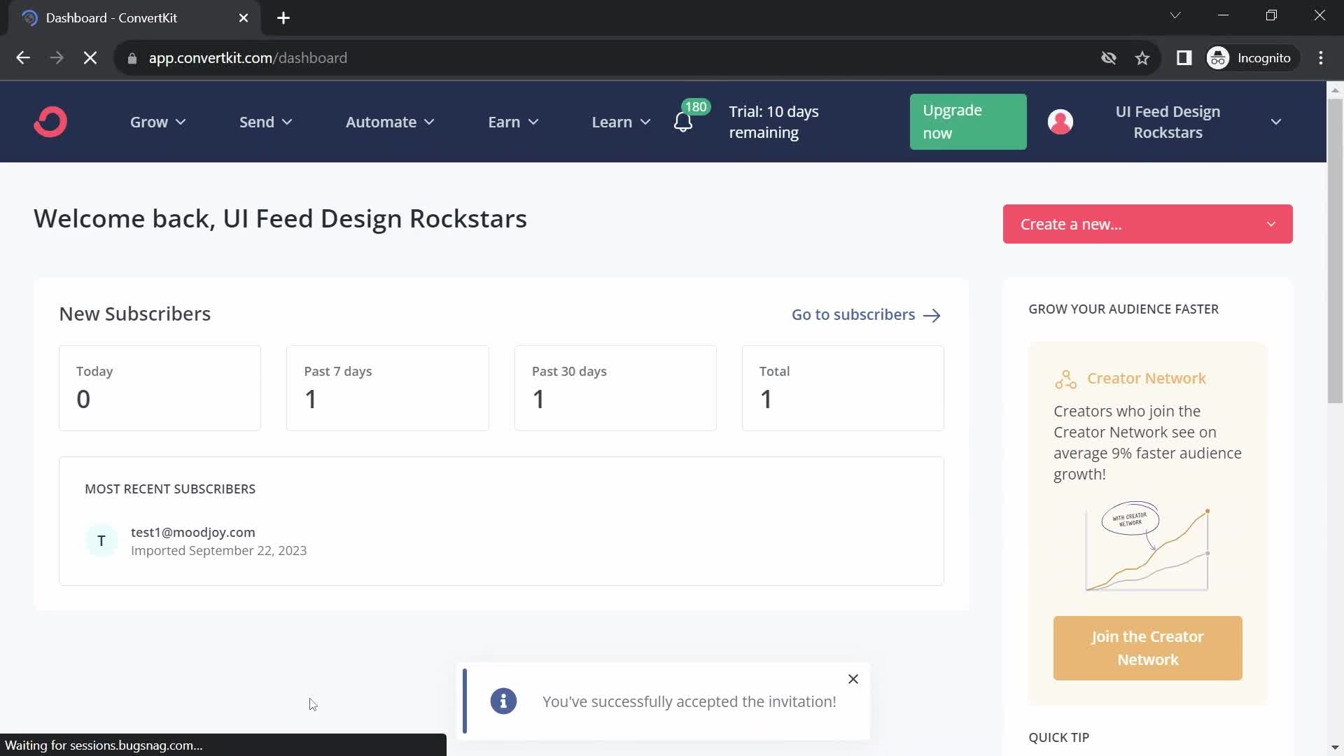 Accepting an invite on ConvertKit video thumbnail