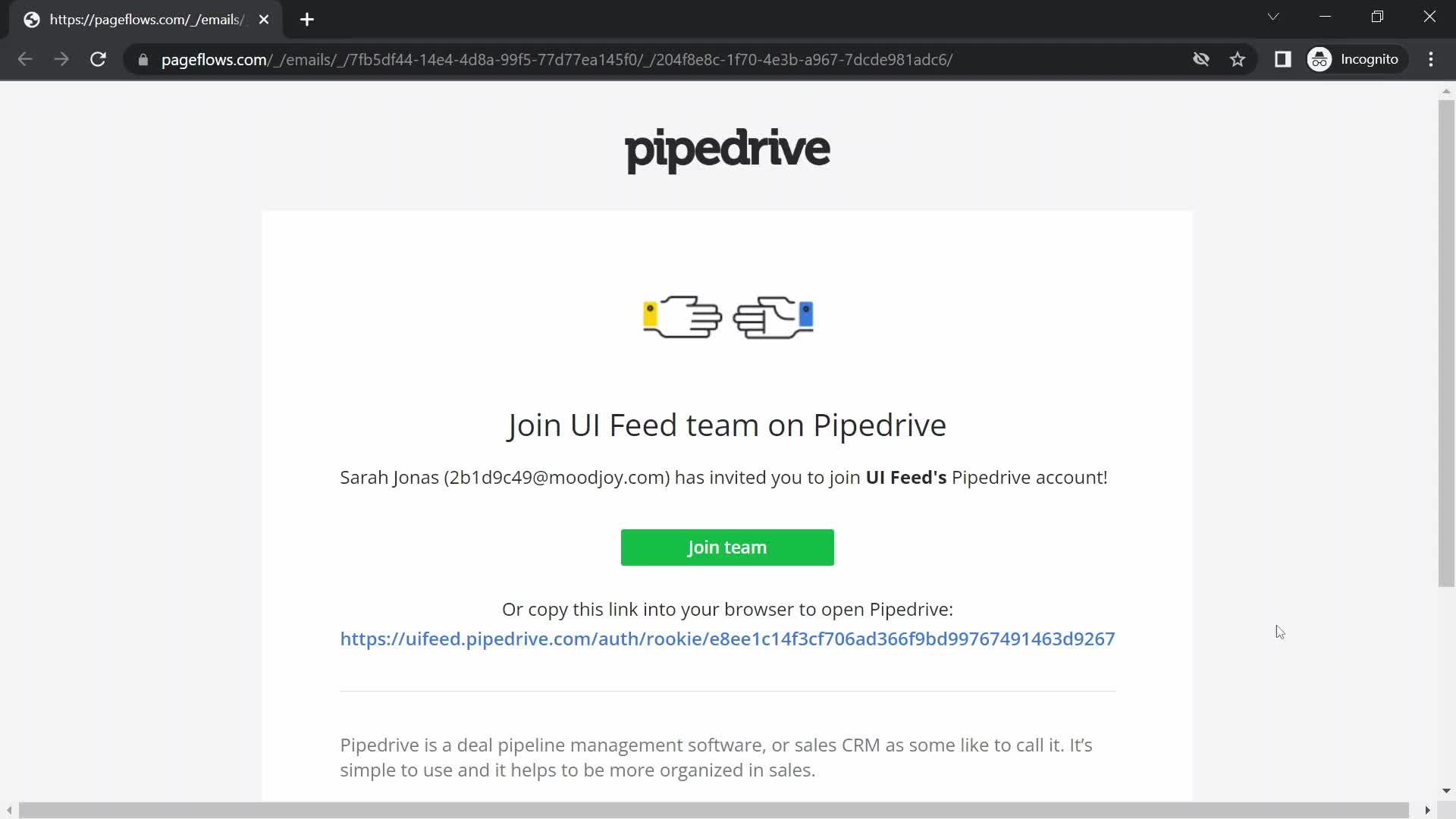 Accepting an invite on Pipedrive video thumbnail
