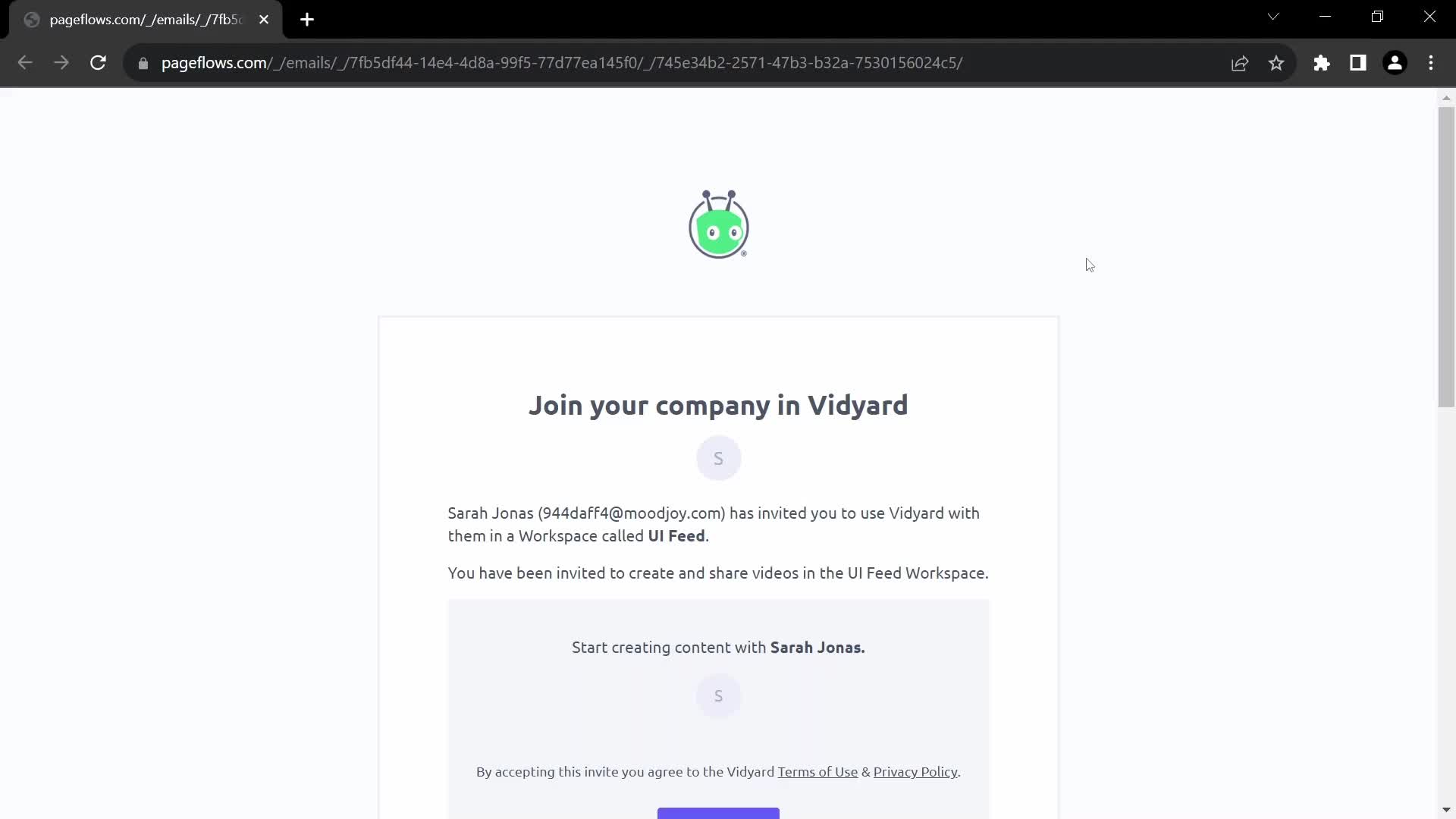 Accepting an invite on Vidyard video thumbnail