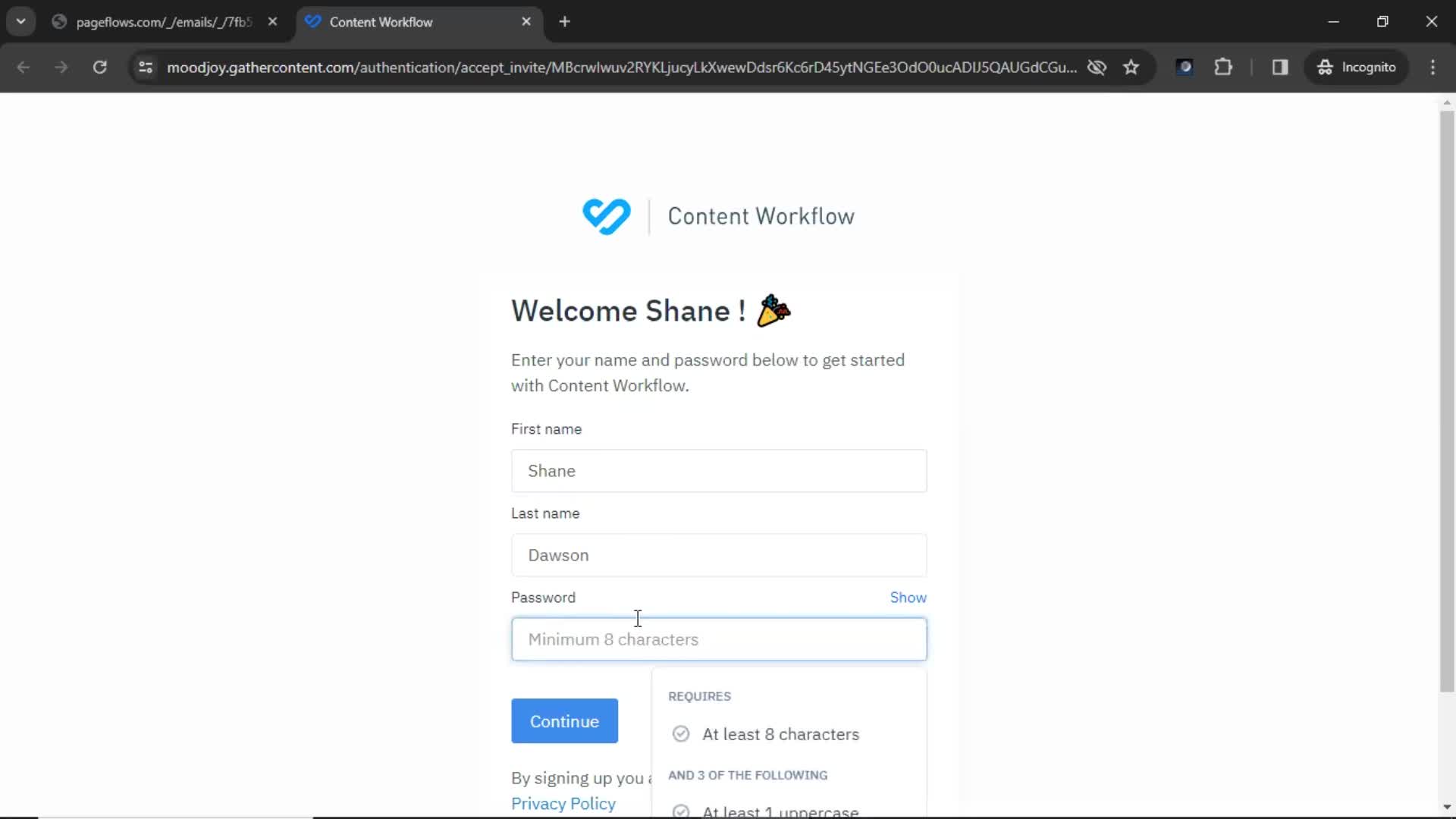 Accepting an invite on GatherContent video thumbnail