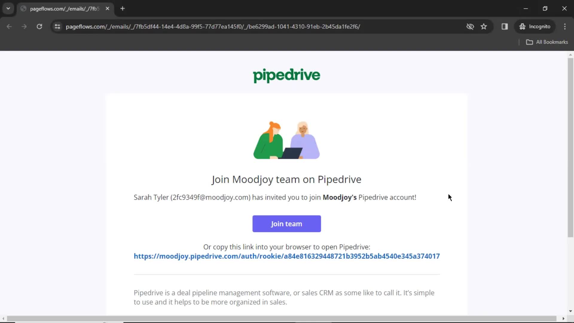 Accepting an invite on Pipedrive video thumbnail