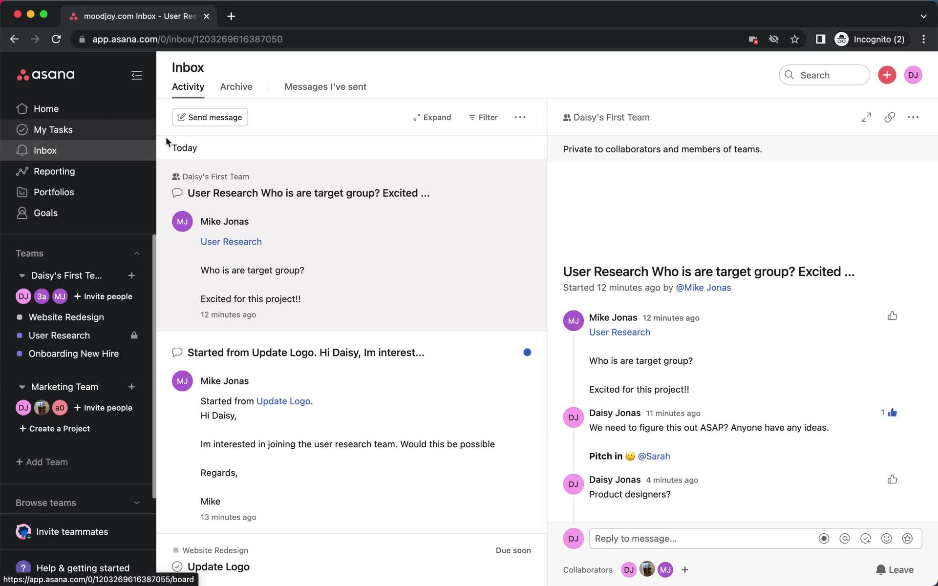 Activity feed on Asana video thumbnail