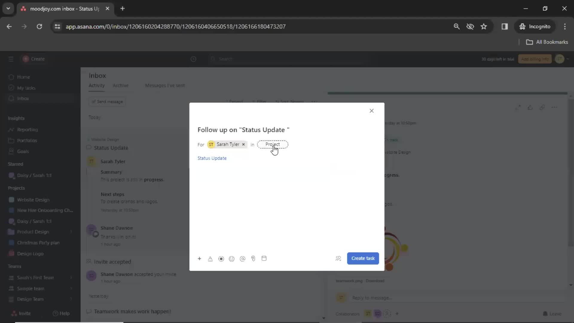 Activity feed on Asana video thumbnail