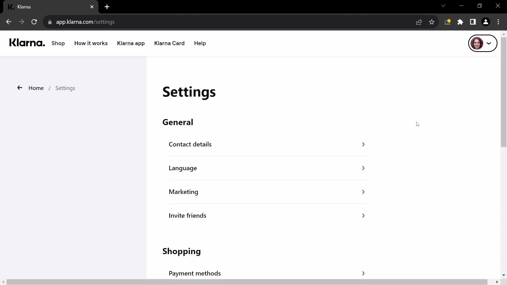 Adding payment details on Klarna video thumbnail