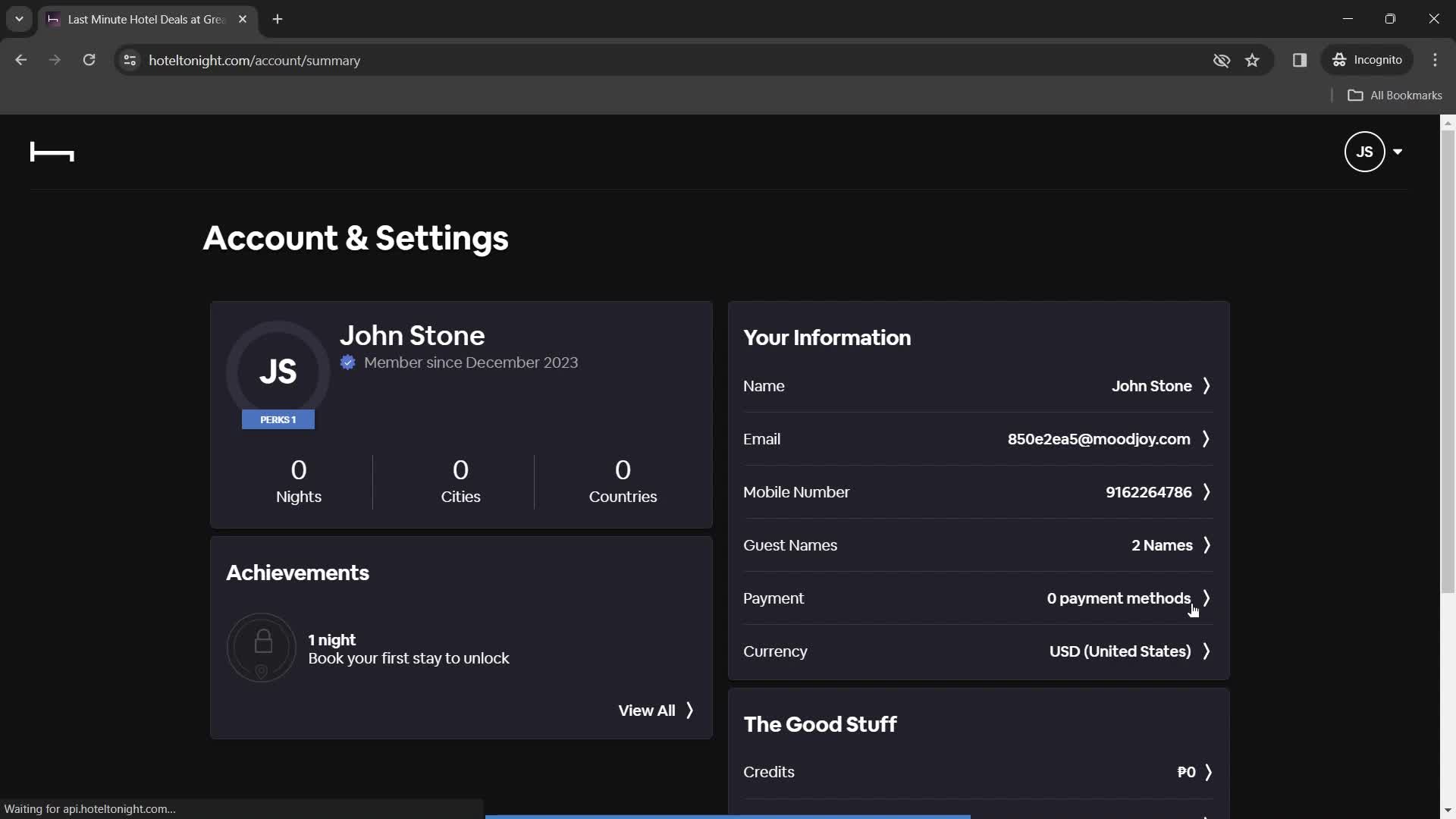 Adding payment details on HotelTonight video thumbnail