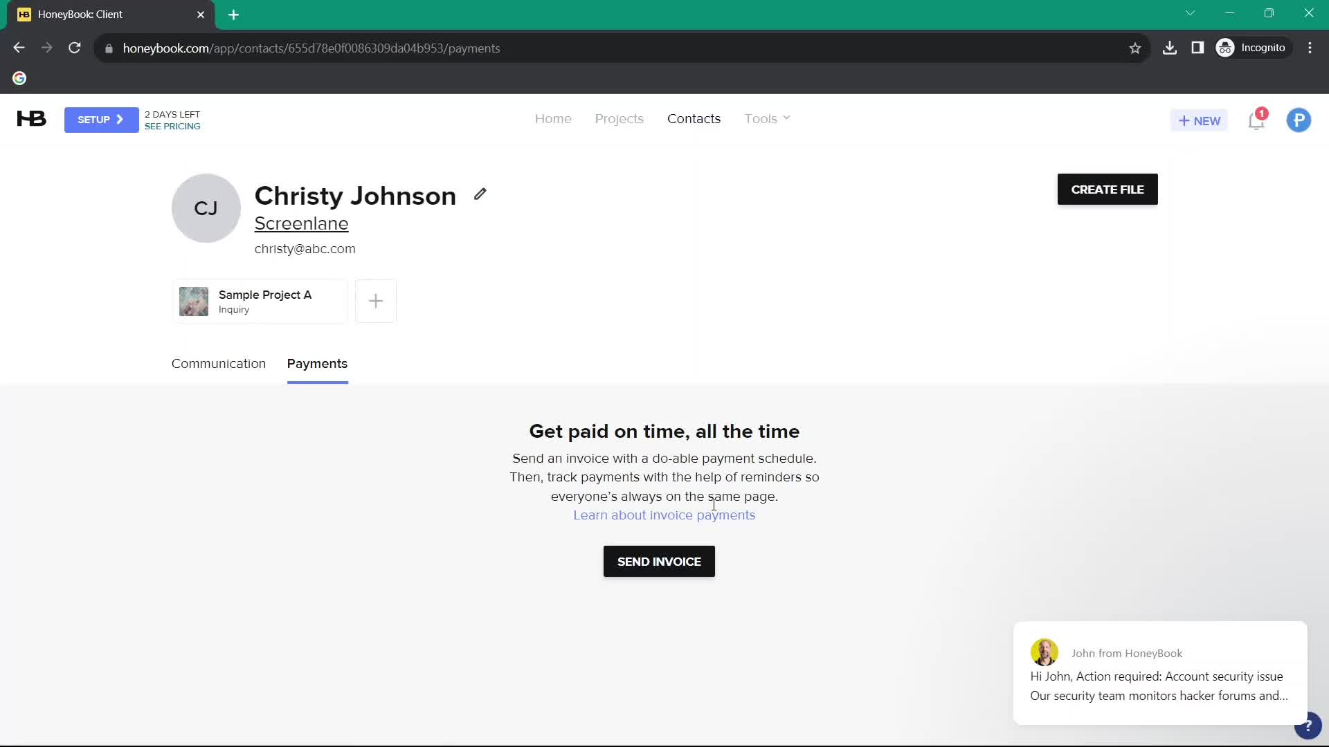 Adding customer to waitlist screenshot