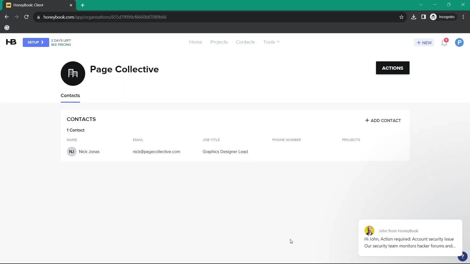 Adding customer to waitlist screenshot