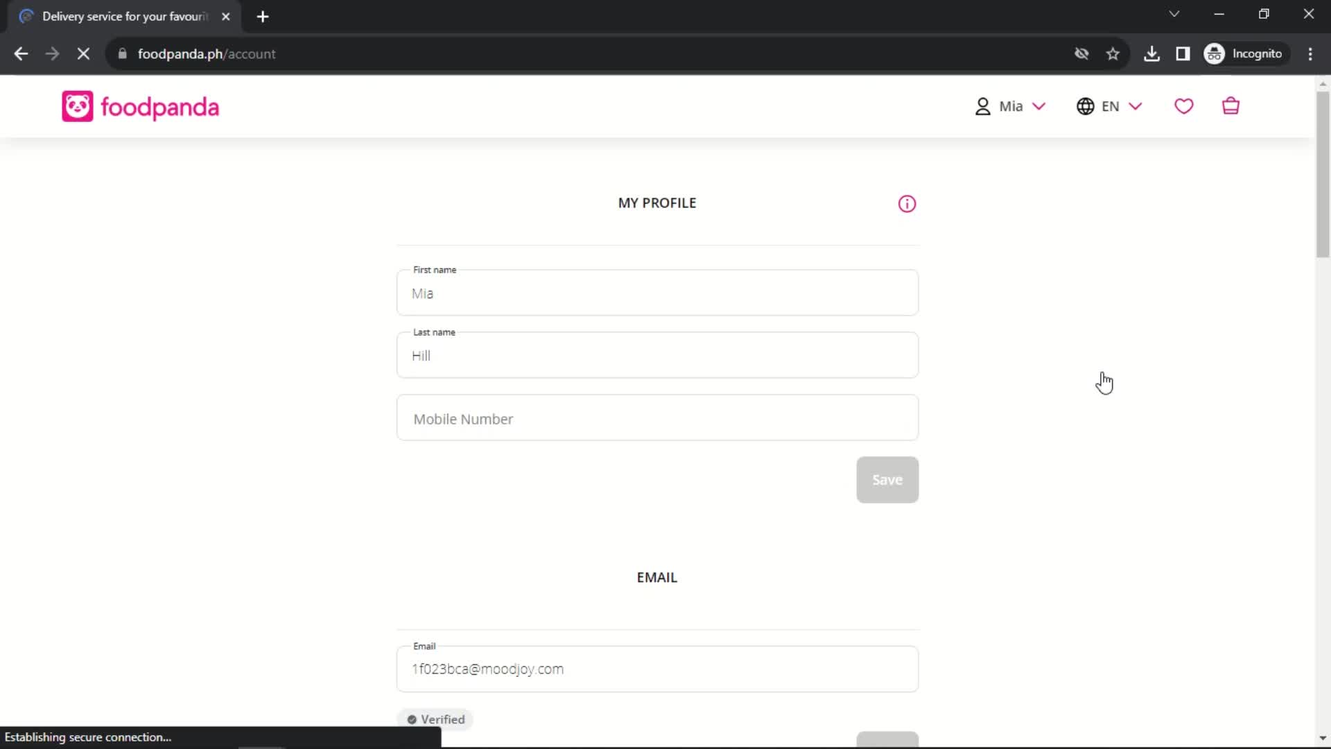 Adding an address on foodpanda video thumbnail