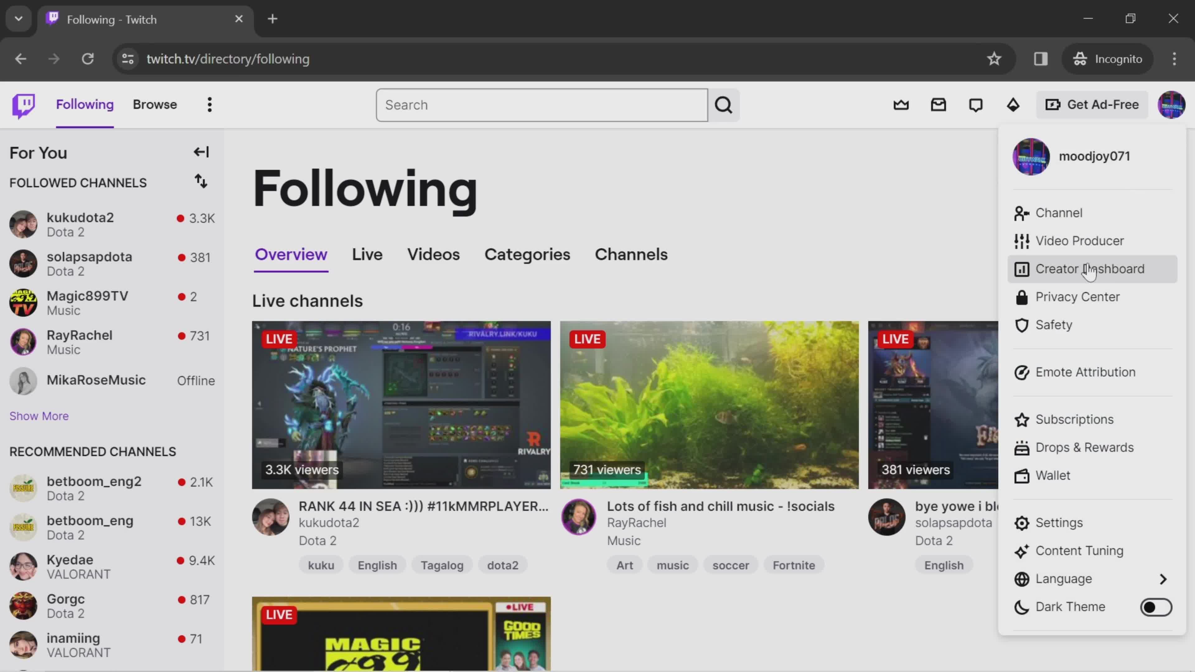 Adding extensions on Twitch video thumbnail