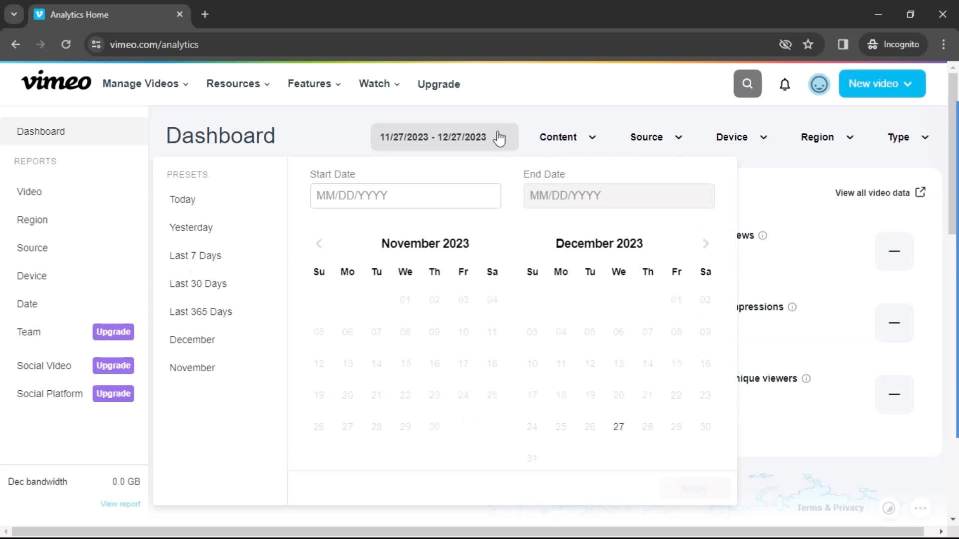 Analytics/Stats on Vimeo video thumbnail