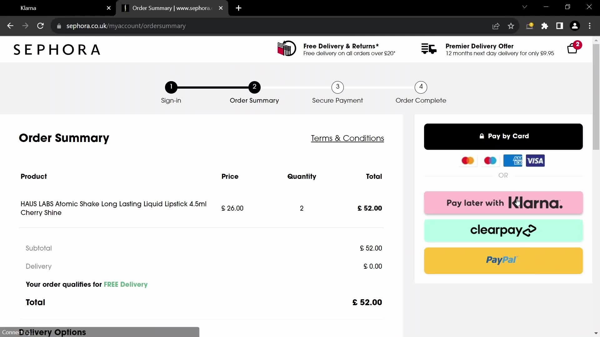 Buying something screenshot