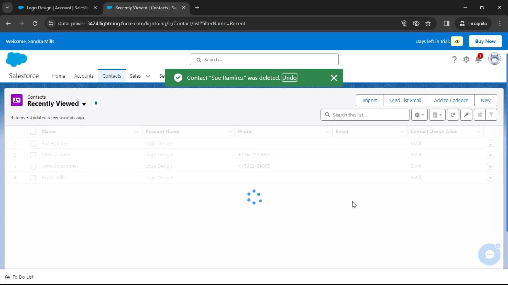 CRM screenshot