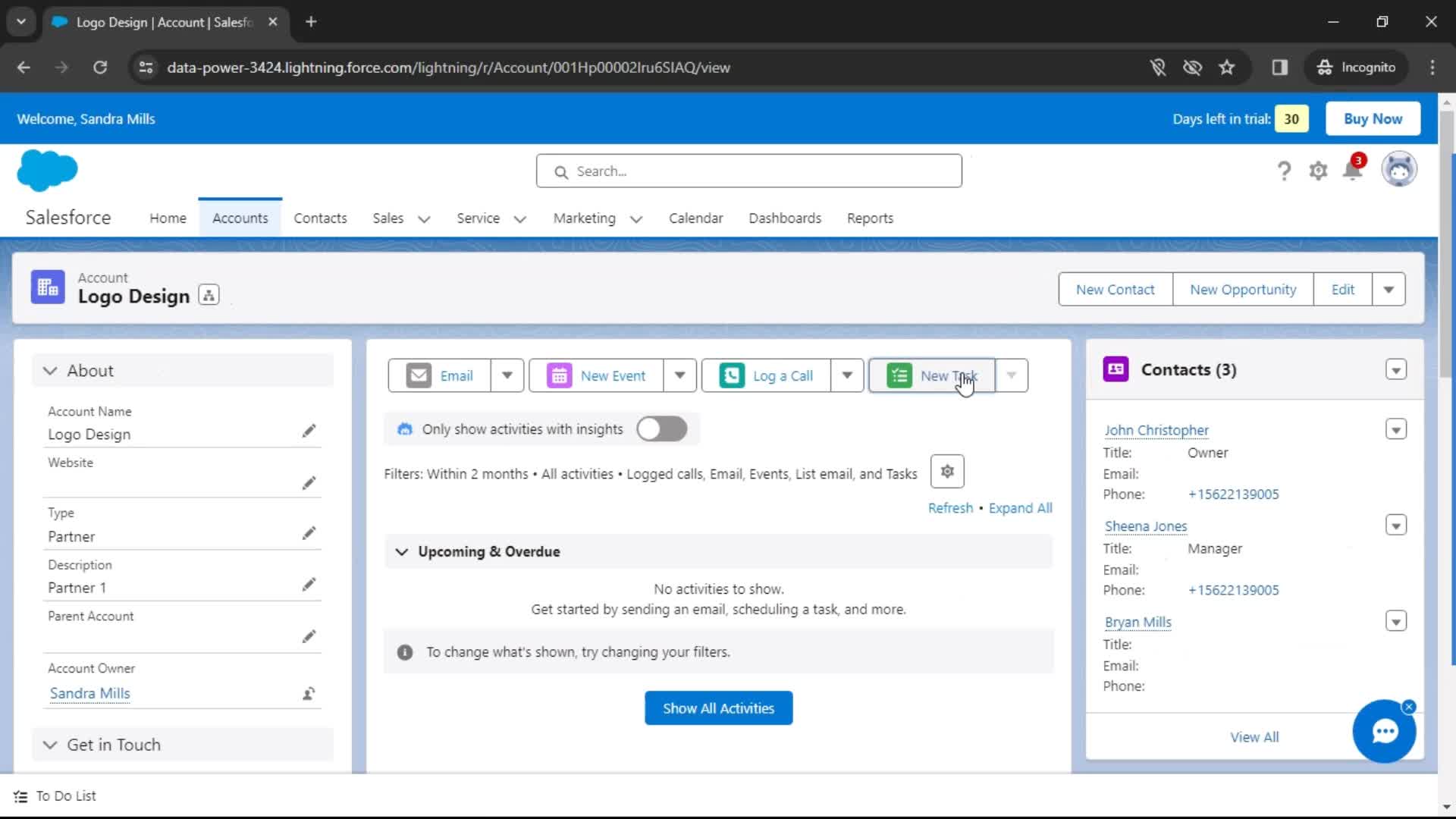 CRM screenshot