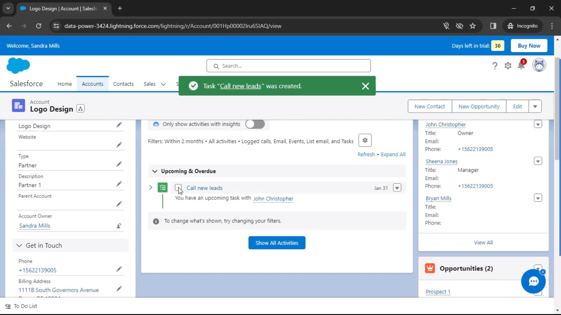 CRM screenshot