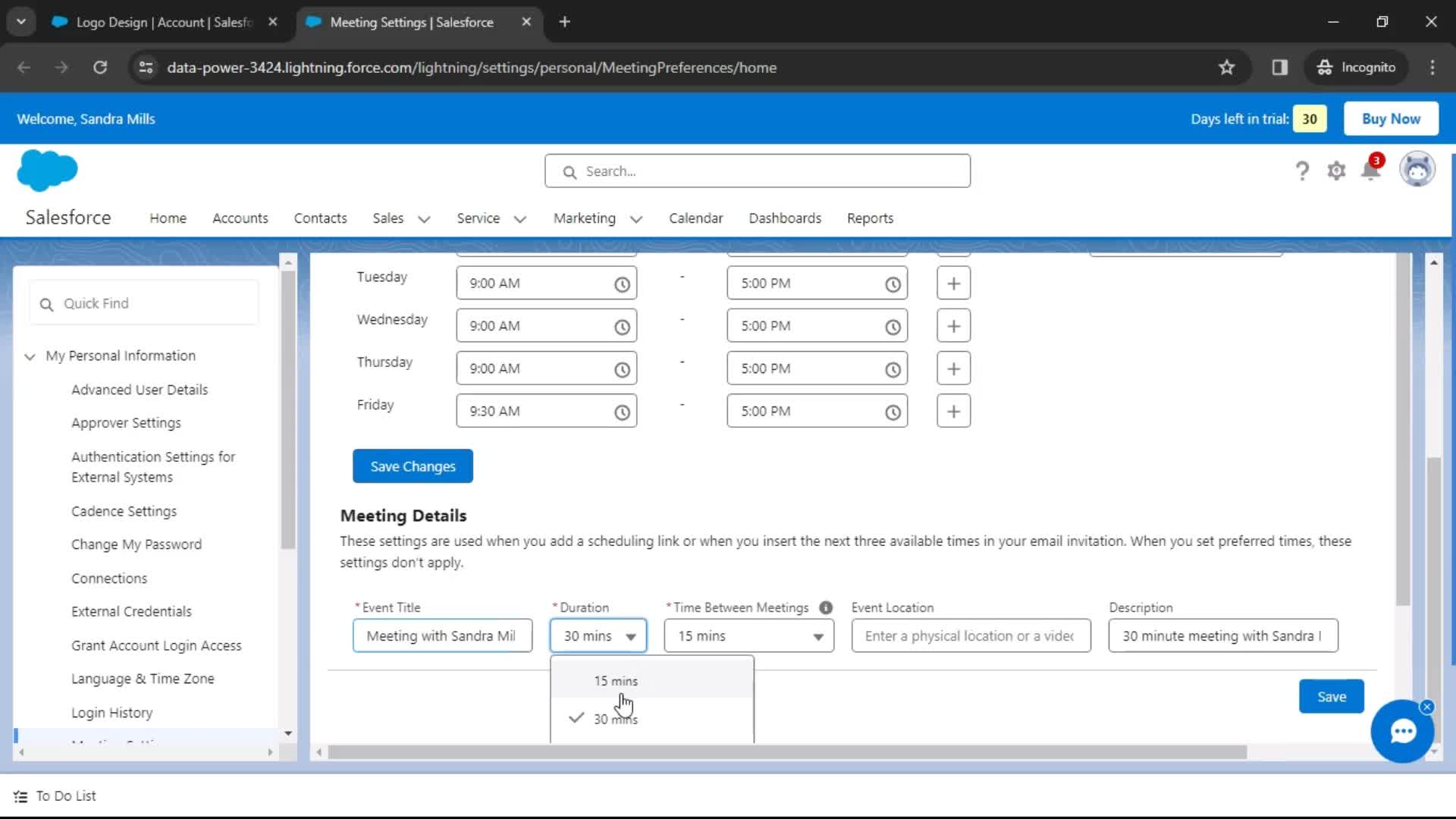 CRM screenshot