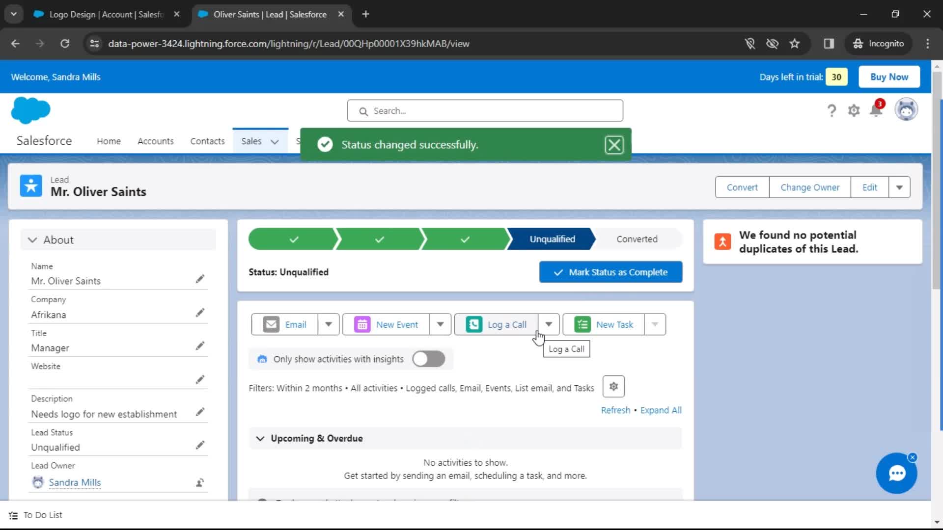CRM screenshot