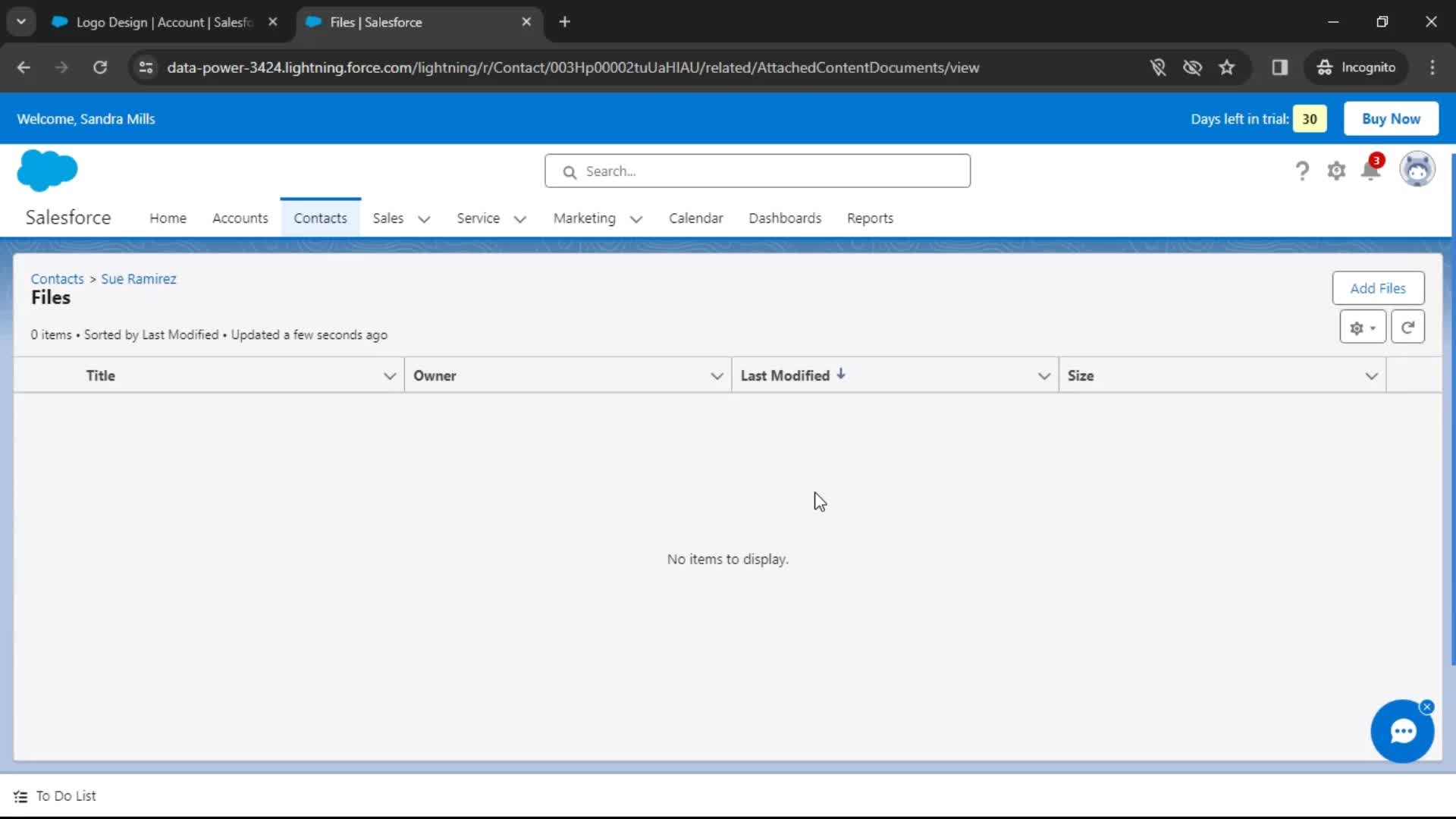 CRM screenshot