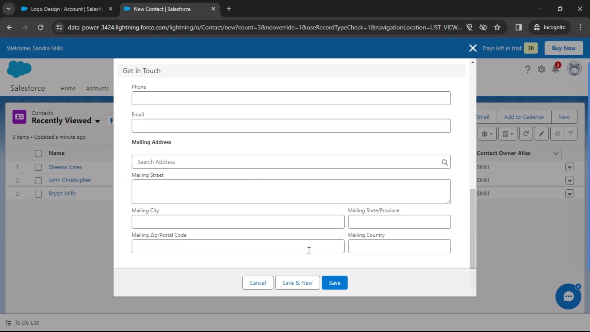 CRM screenshot