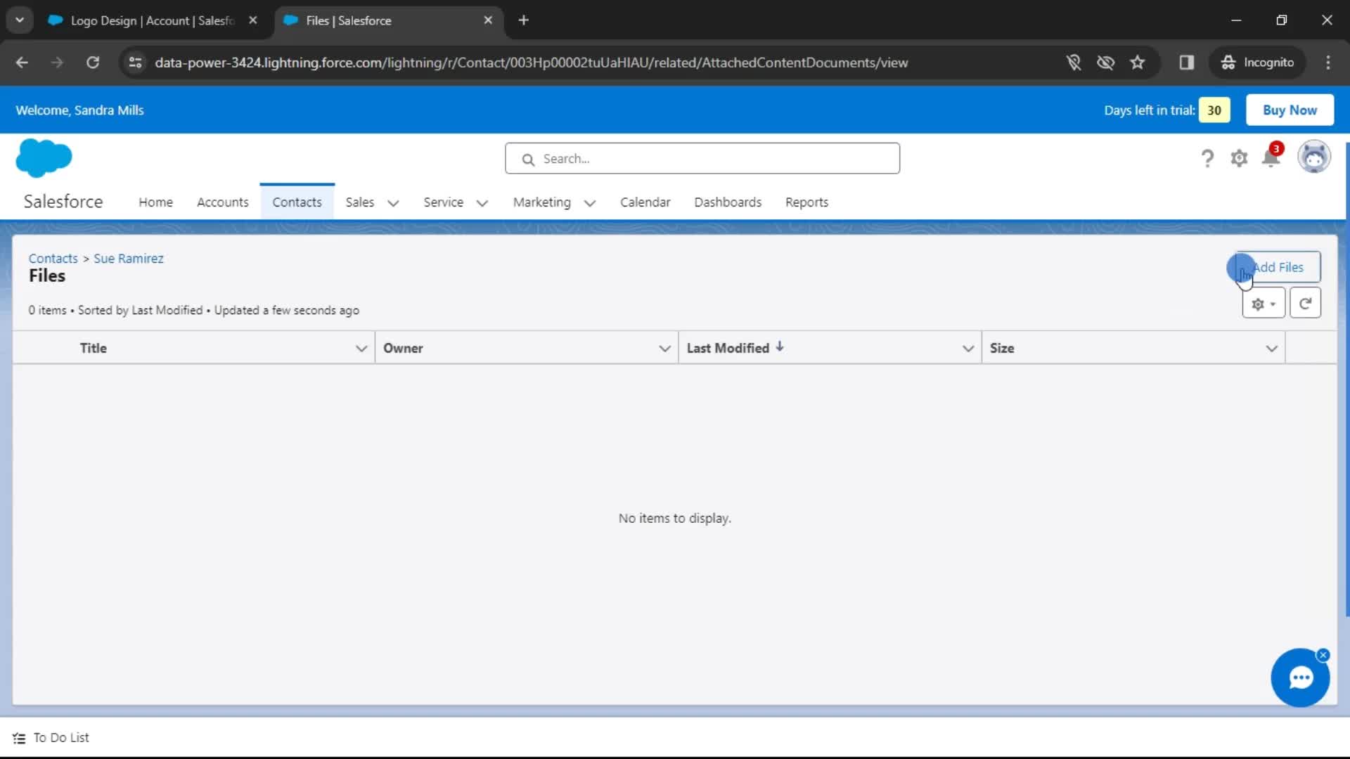 CRM screenshot