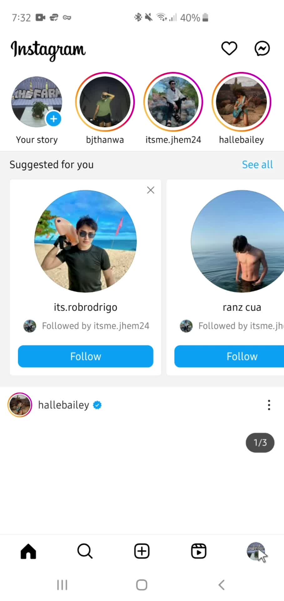 Cancelling info download on Instagram video thumbnail