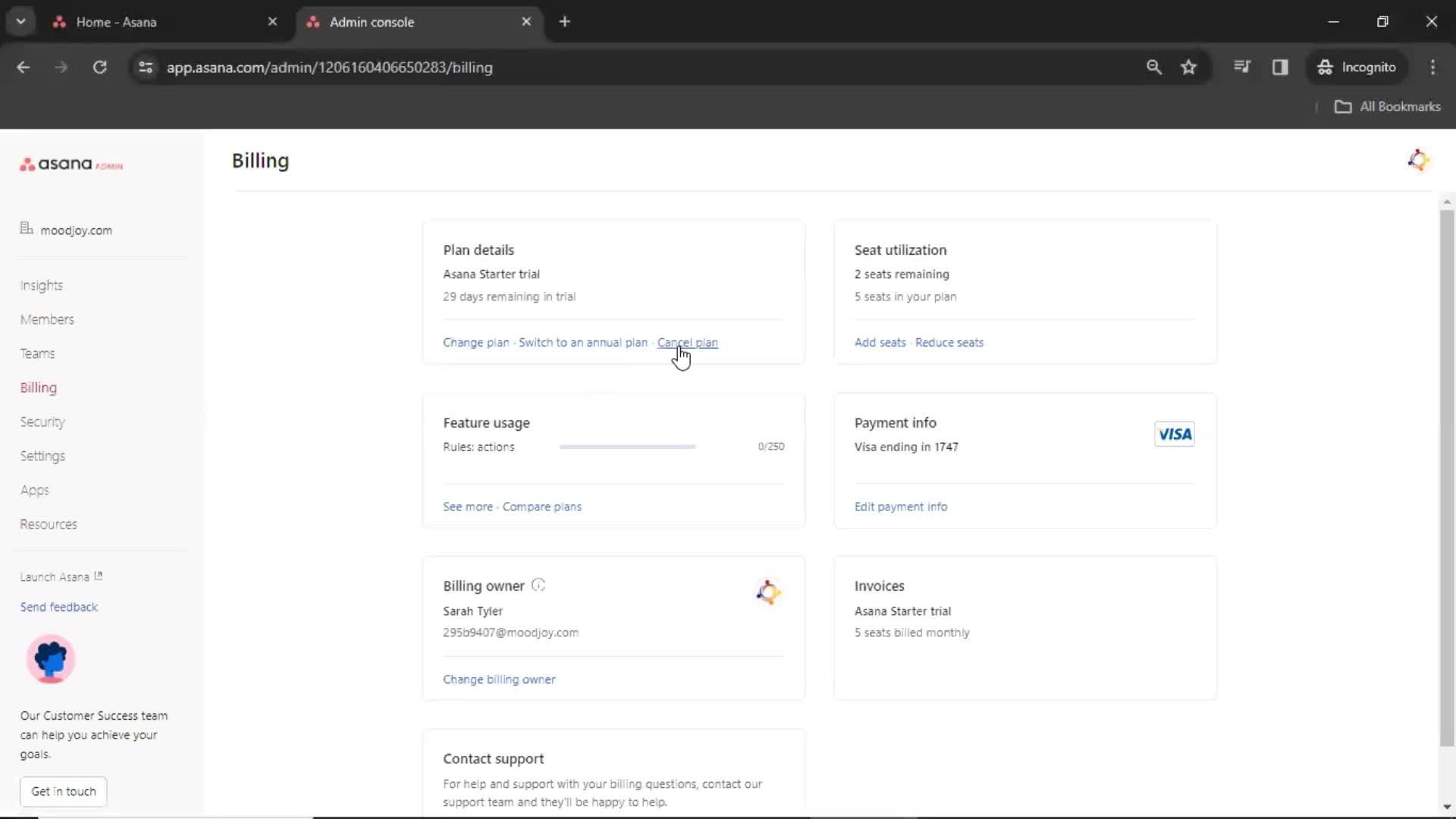 Cancelling your subscription on Asana video thumbnail