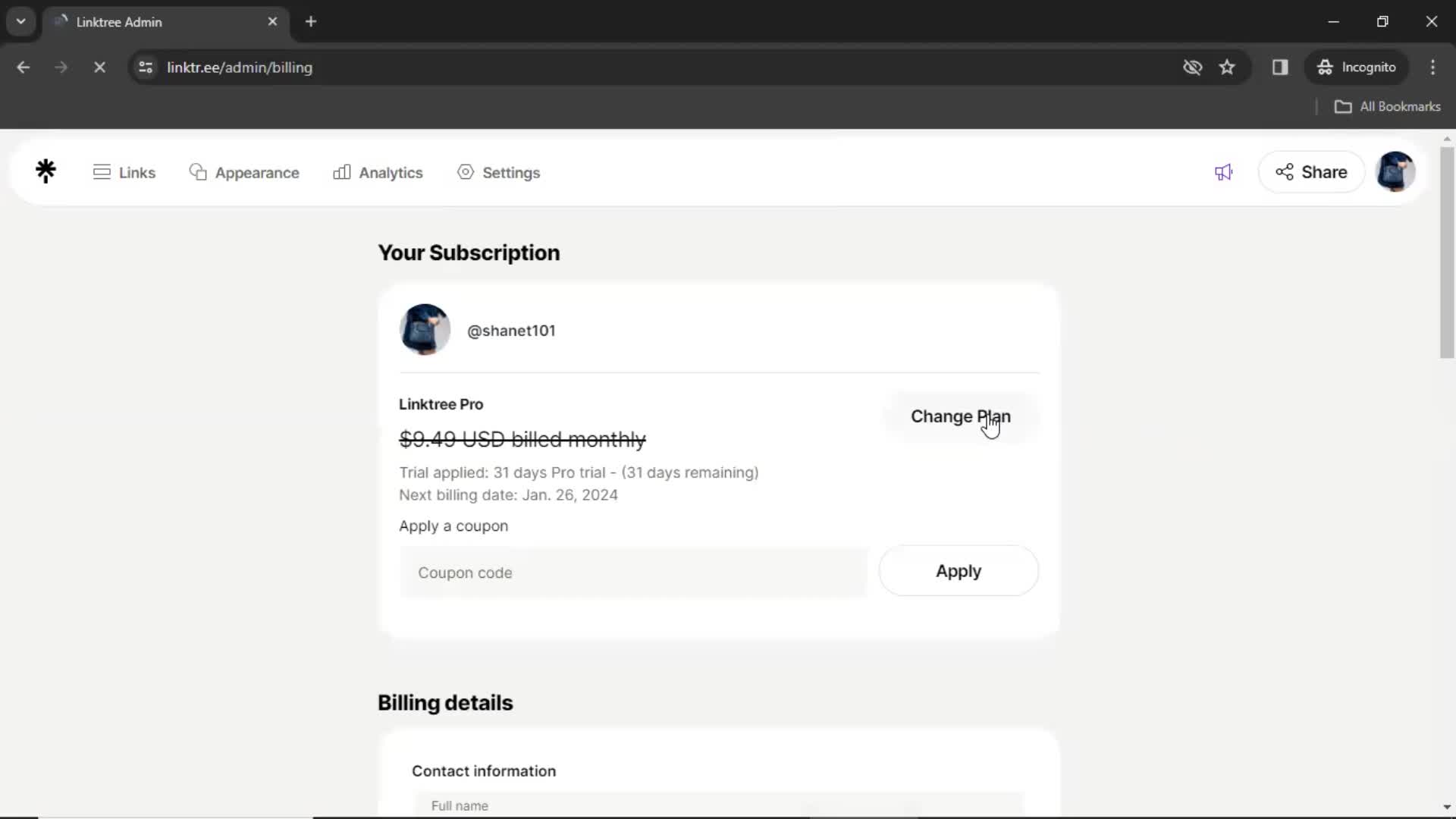Cancelling your subscription on Linktree video thumbnail