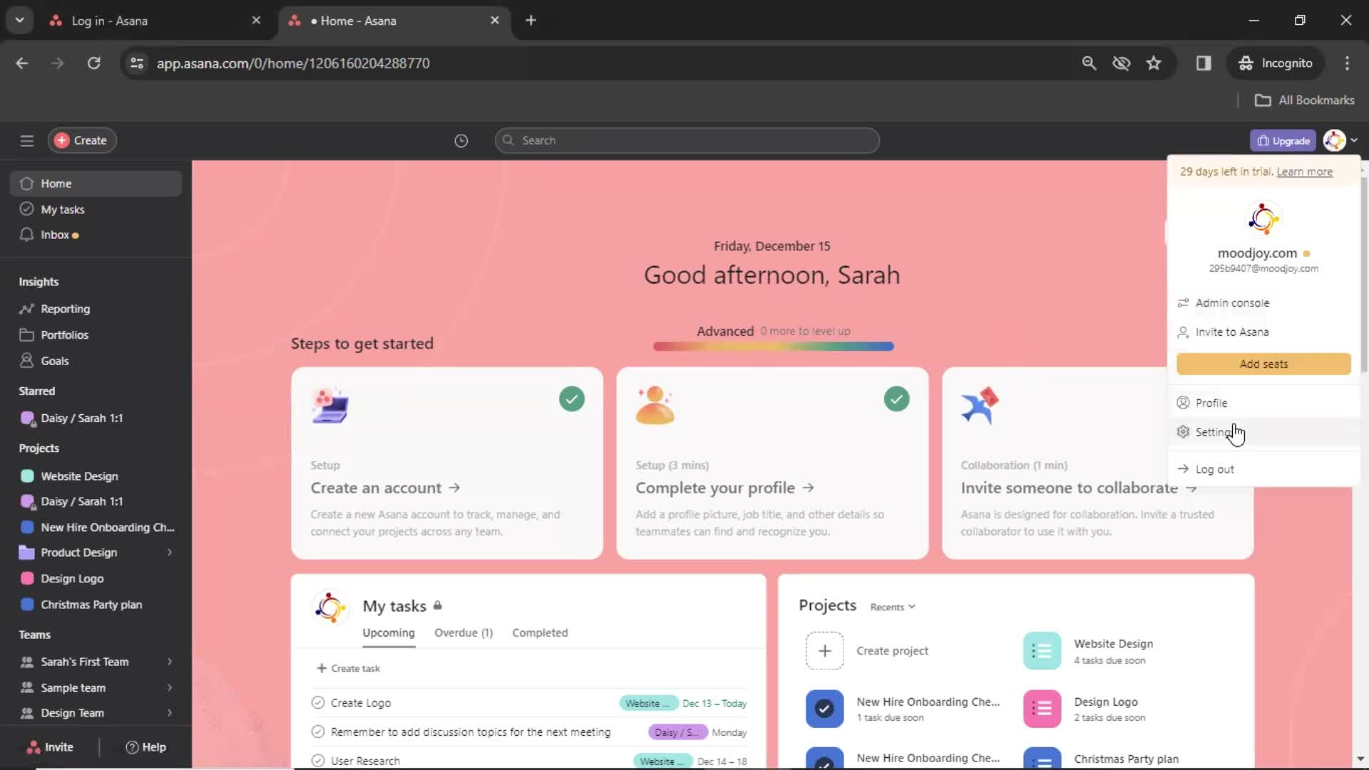 Changing display on Asana video thumbnail