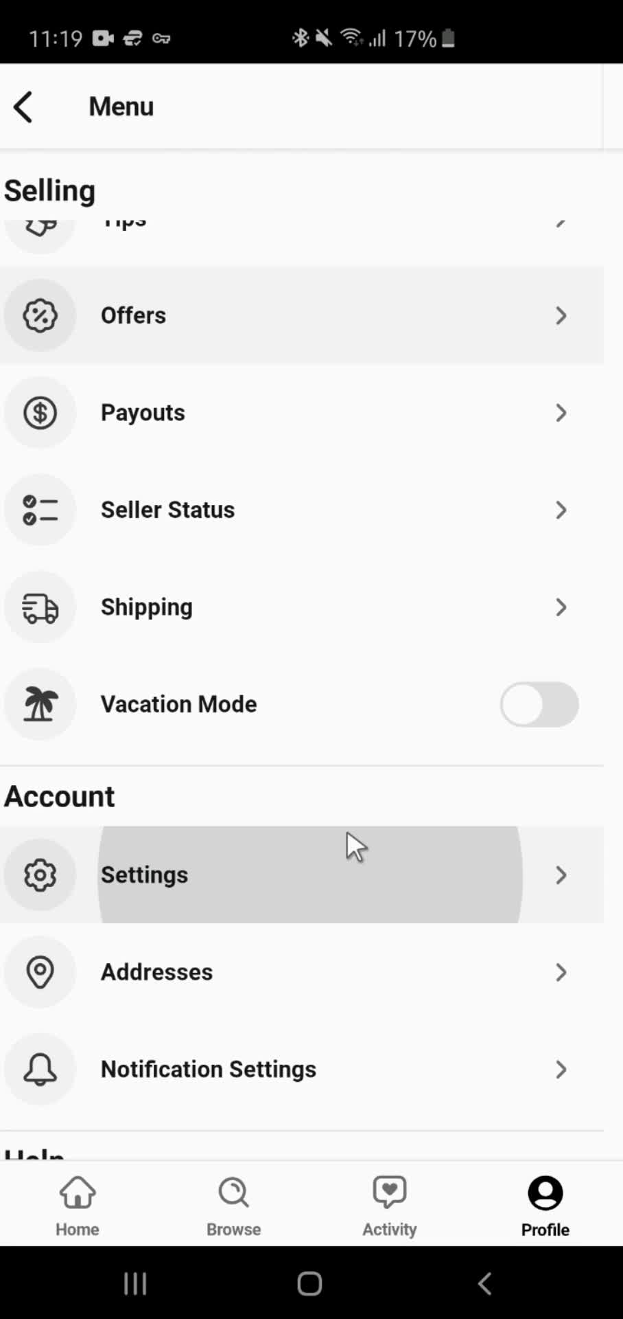 Changing password on Whatnot video thumbnail