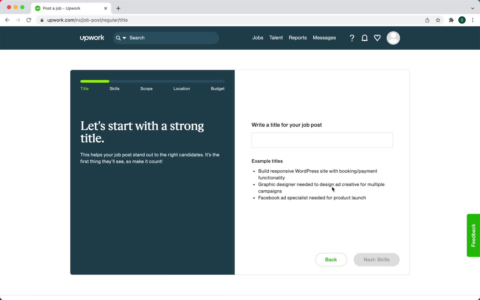 Creating a job post on Upwork video thumbnail