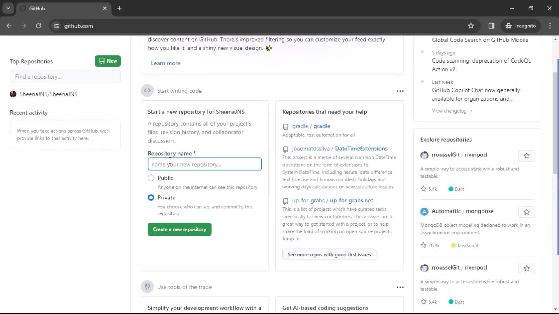Creating a new repository on GitHub video thumbnail