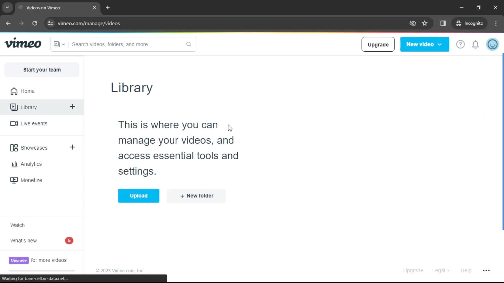 Creating a folder on Vimeo video thumbnail