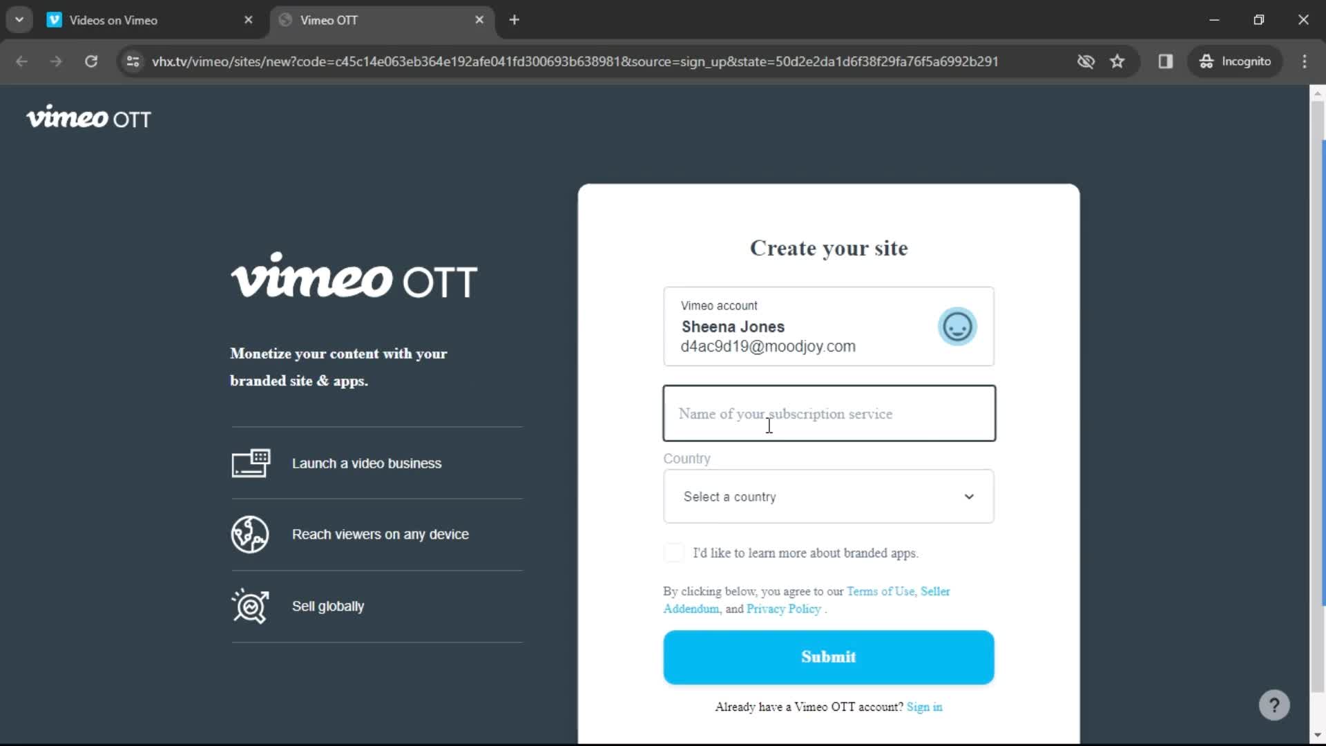 Creating a monetized account on Vimeo video thumbnail