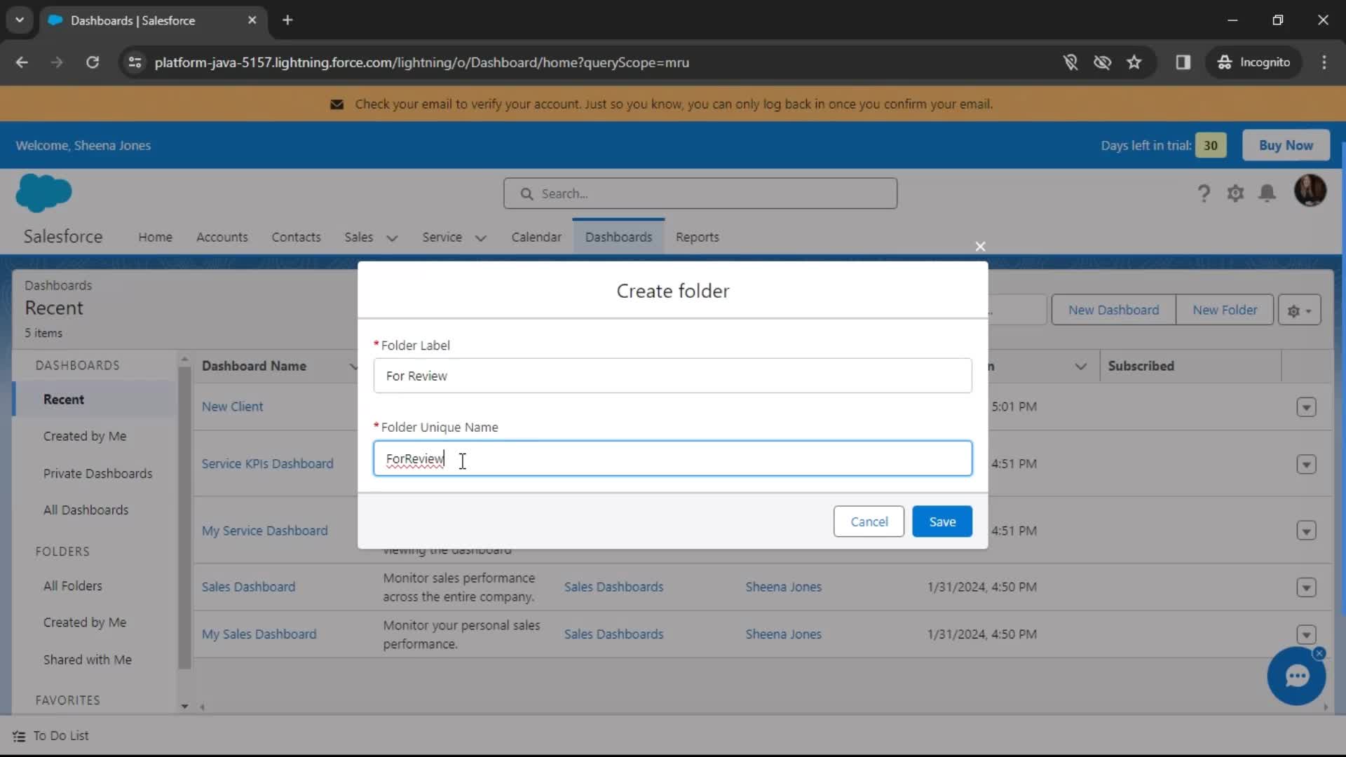 Creating a folder on Salesforce video thumbnail