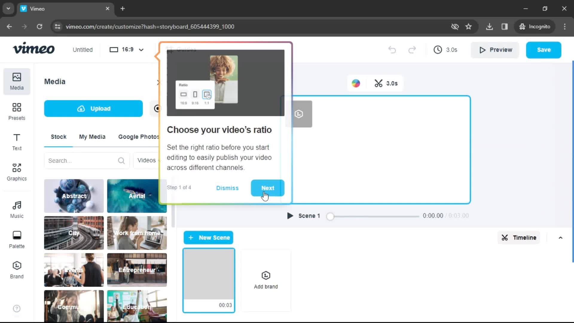 Creating a video on Vimeo video thumbnail