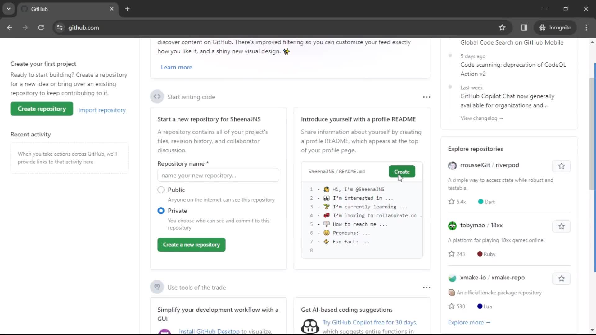 Creating README on GitHub video thumbnail