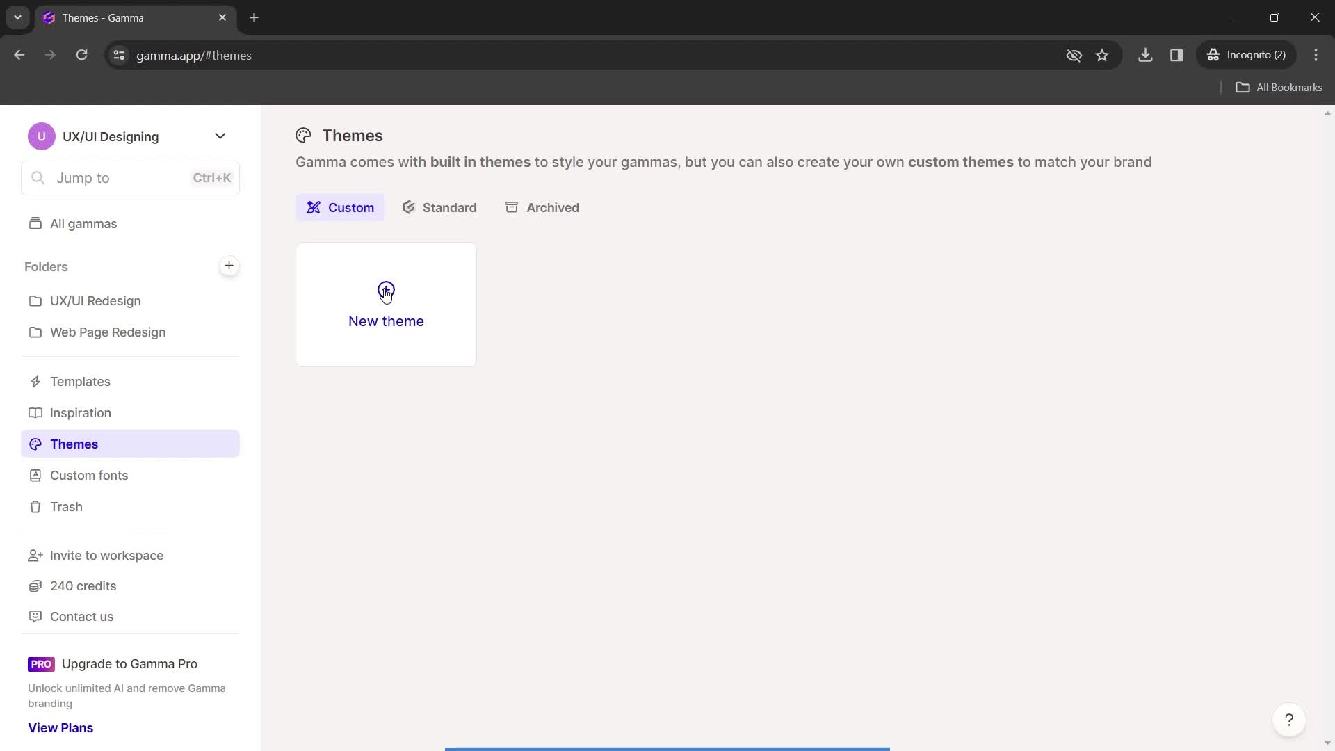 Creating a new theme on Gamma video thumbnail